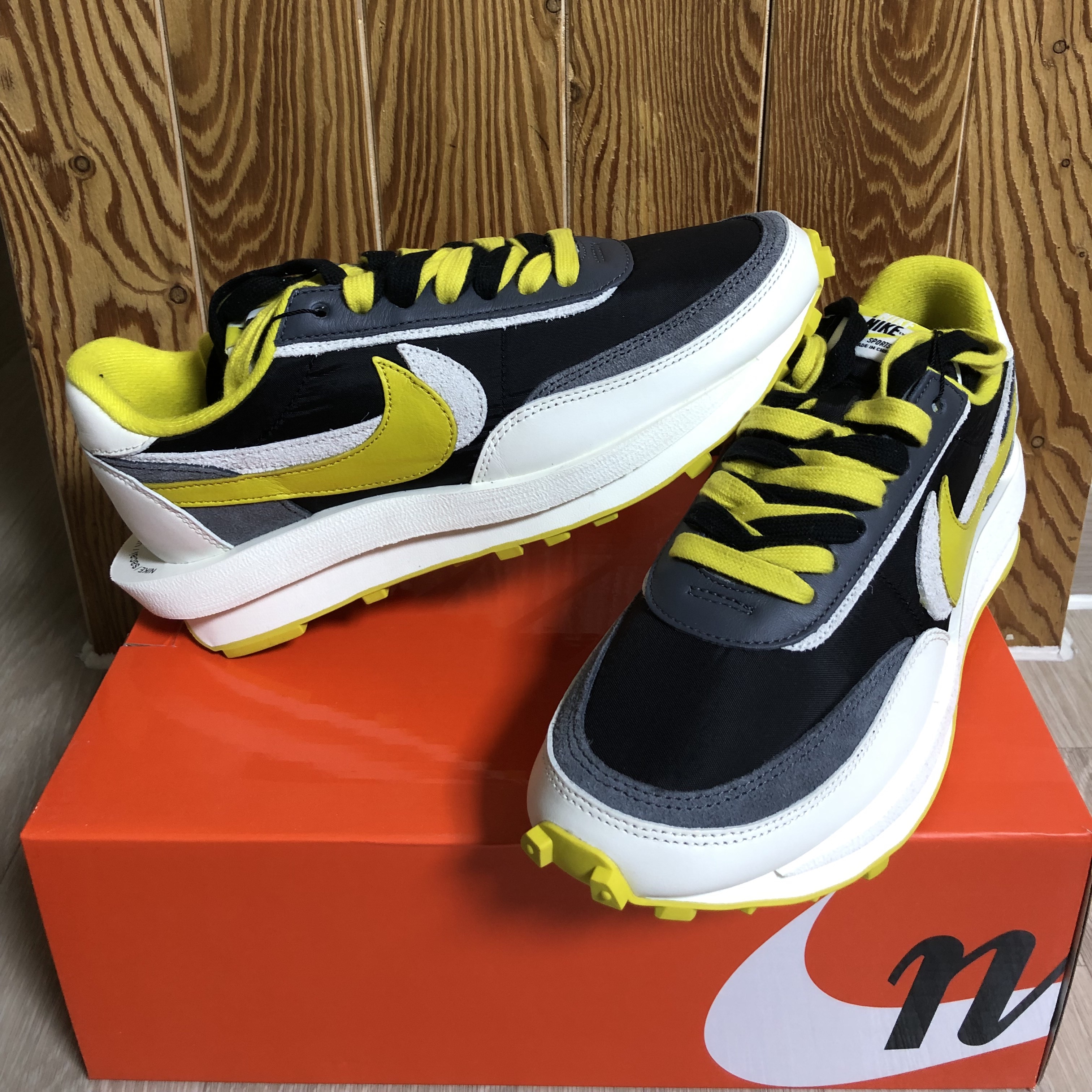 Nike x Sacai x Undercover LDWaffle Black Bright Citron 착용 스타일