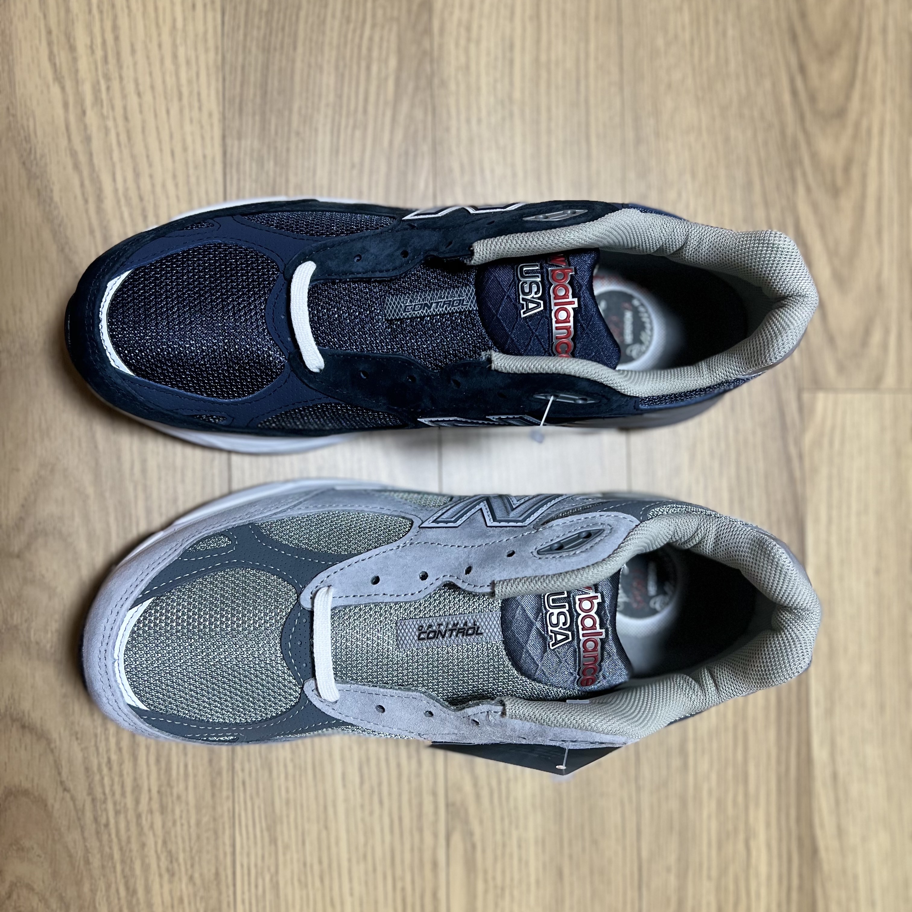 New Balance 990v3 Made in USA Grey - D Standard, New Balance 990v3 Made in USA Navy - D Standard 착용 스타일 - 4