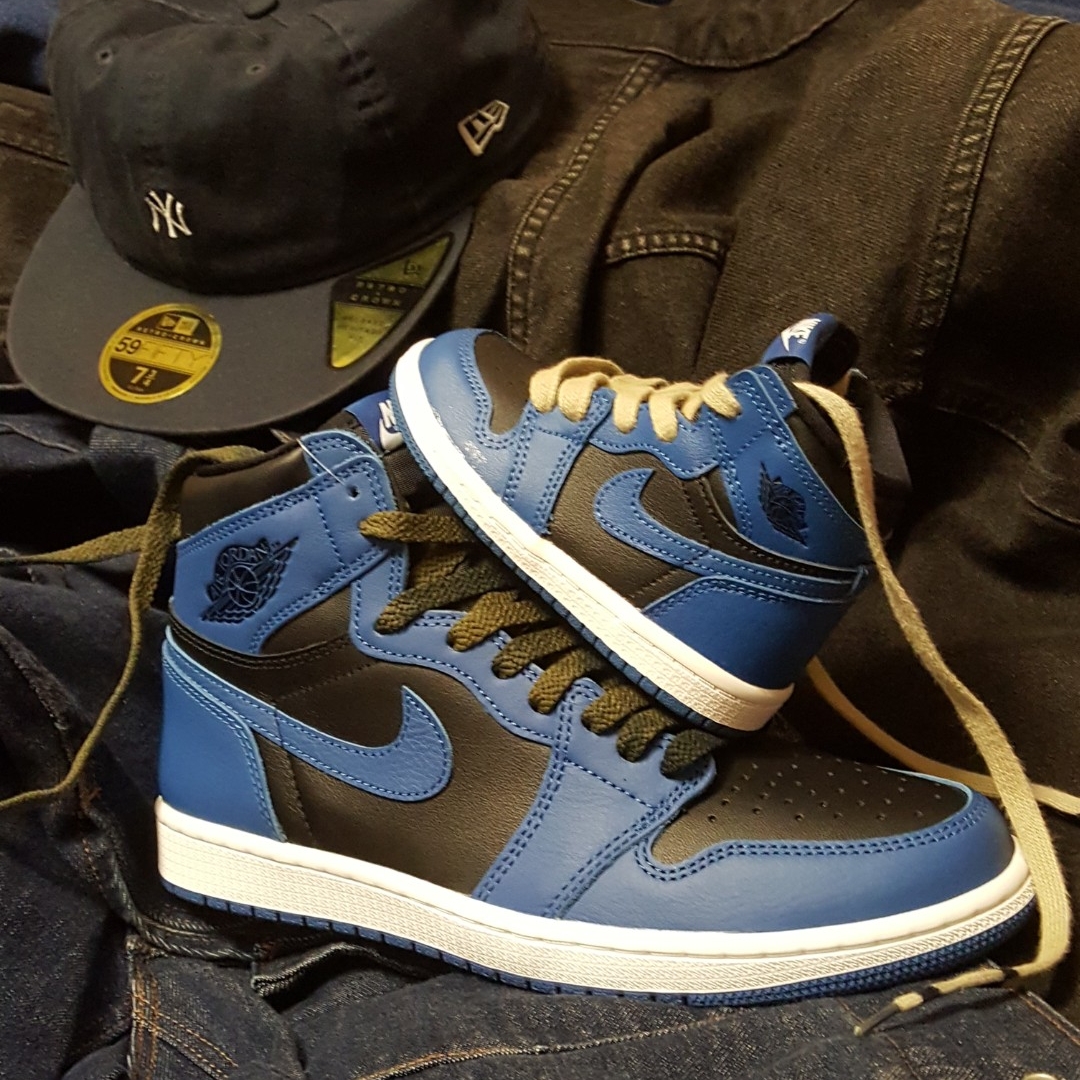 (TD) Jordan 1 Retro High OG Dark Marina Blue, Jordan 1 Retro High OG Dark Marina Blue 착용 스타일 - 4