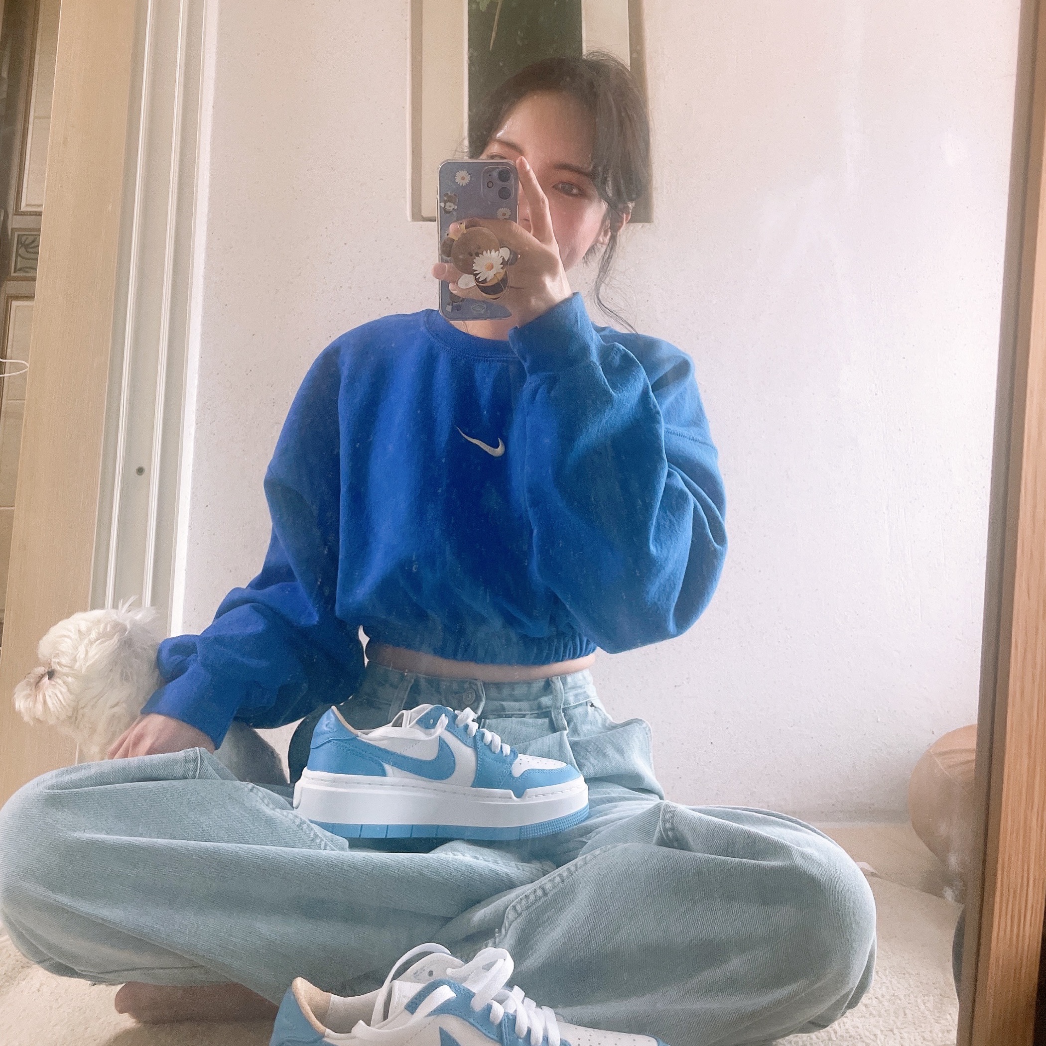 (W) Jordan 1 Elevate Low SE University Blue 착용 스타일