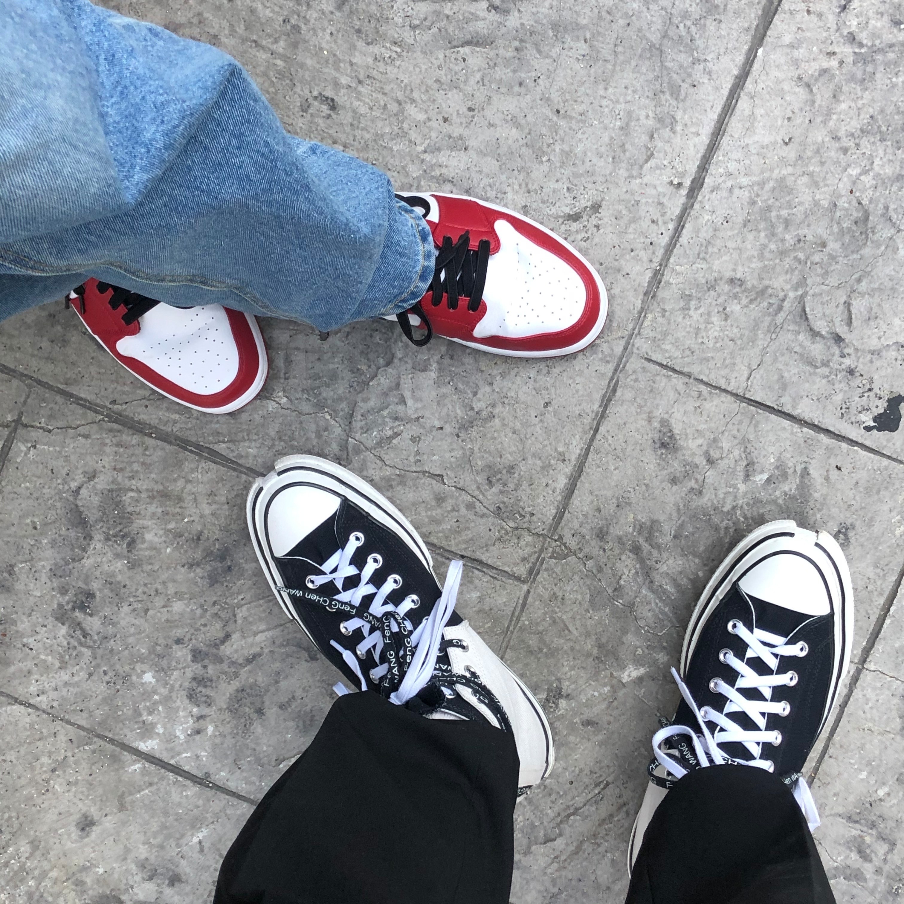 Converse x Feng Chen Wang Chuck 70 2-in-1 Natural Ivory Black, Jordan 1 Mid Chicago 2020 착용 스타일 - 2