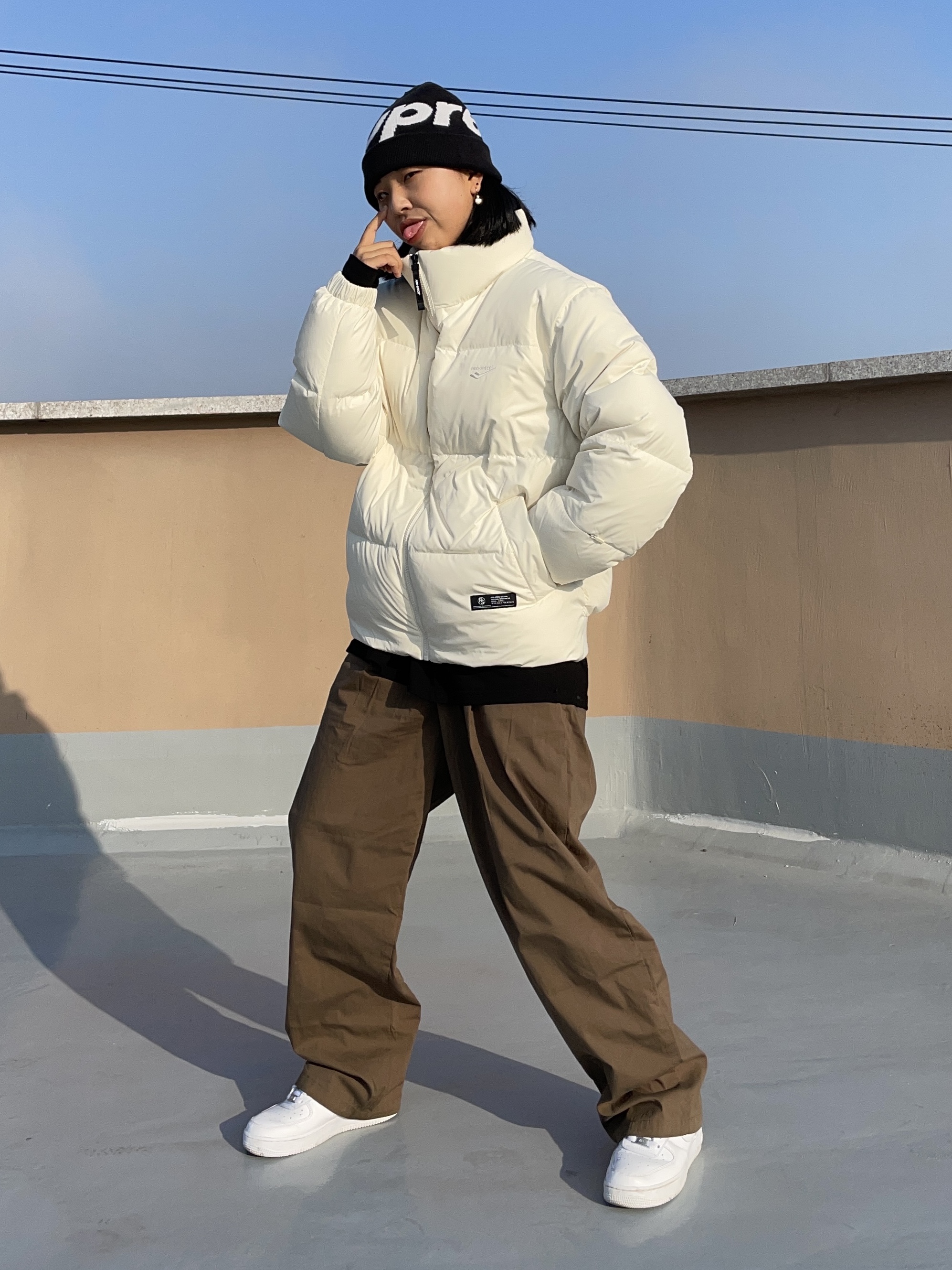 (W) Nike Air Force 1 '07 Low White, Nike Air Force 1 '07 Low White 착용 스타일 - 2
