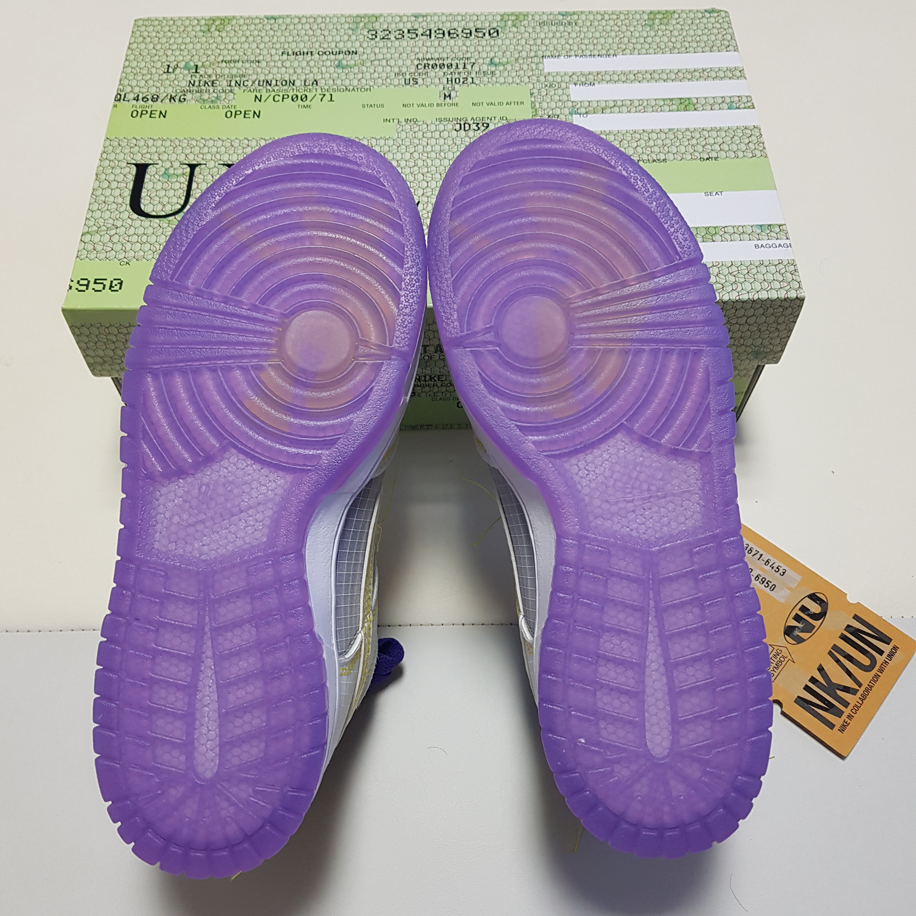 Nike x Union Dunk Low Passport Pack Court Purple White 착용 스타일 - 4