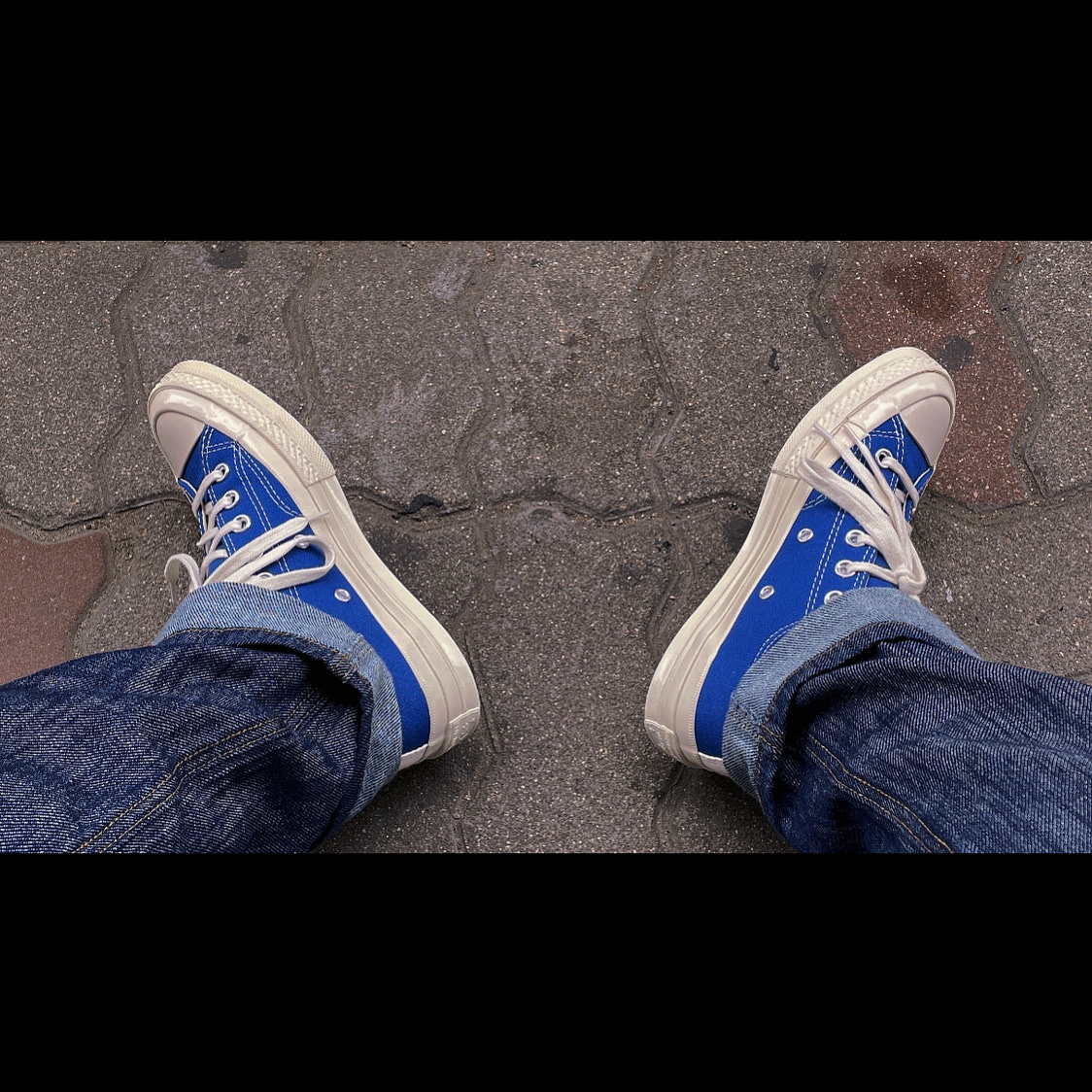 Converse x Play Comme des Garcons Chuck 70 Ox Blue Quartz 착용 스타일