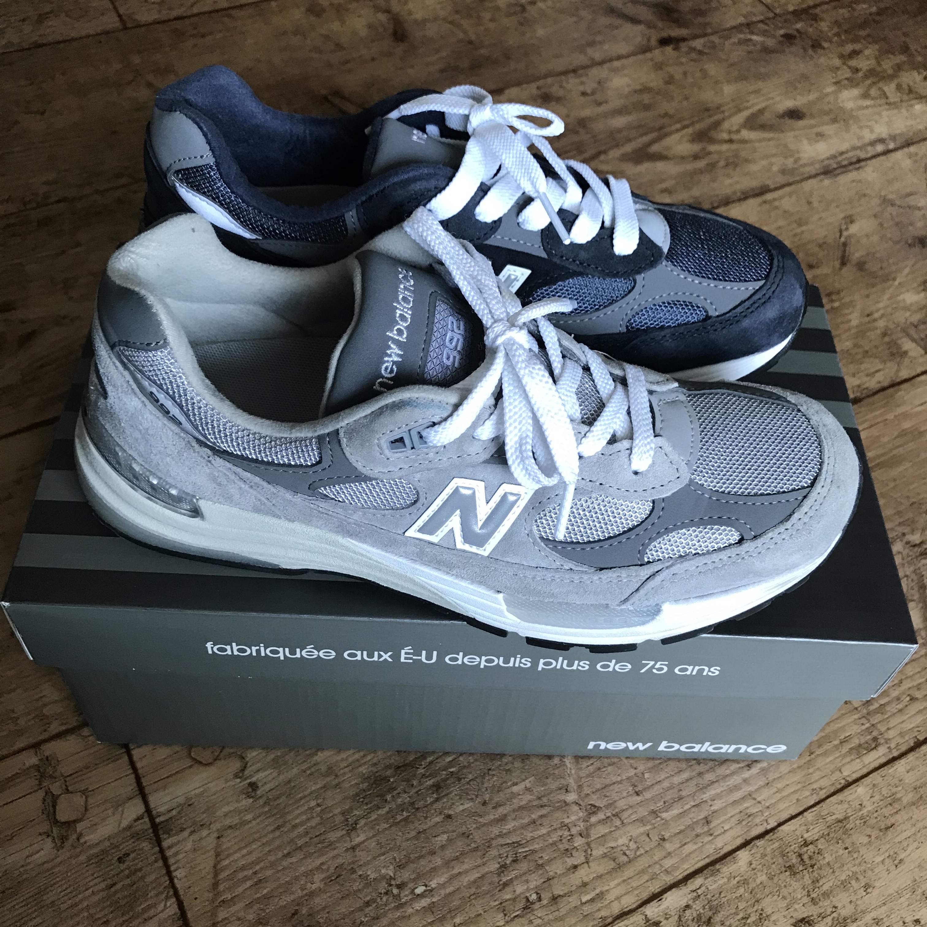 New Balance 992 Made in USA Grey - D Standard, New Balance 992 Made in USA Navy 착용 스타일