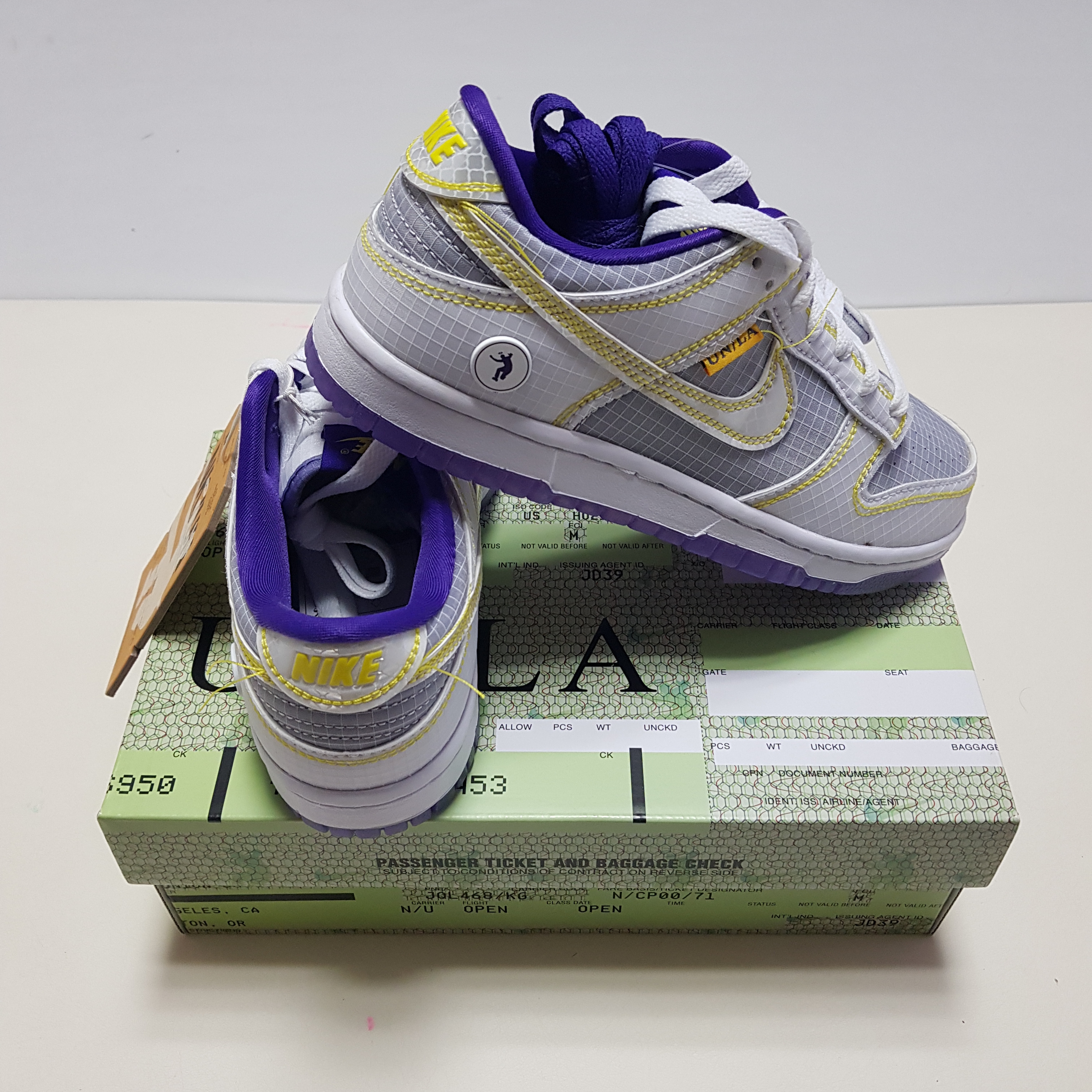 Nike x Union Dunk Low Passport Pack Court Purple White 착용 스타일 - 3