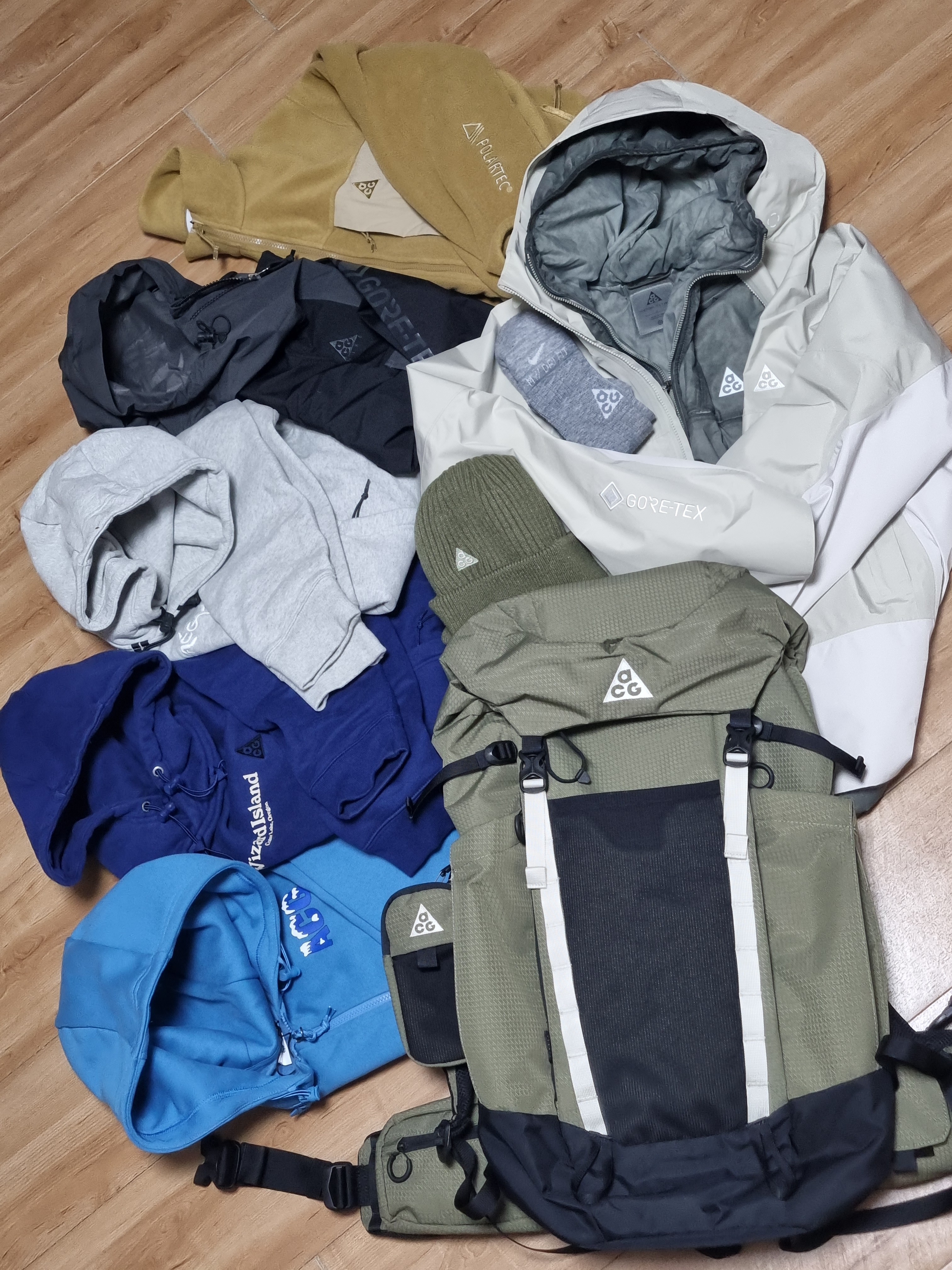 Palace x Arc'teryx Gamma AR Pants - 20FW, Nike ACG Gore-Tex Paclite Jacket Black Anthracite - US/EU 착용 스타일 - 4