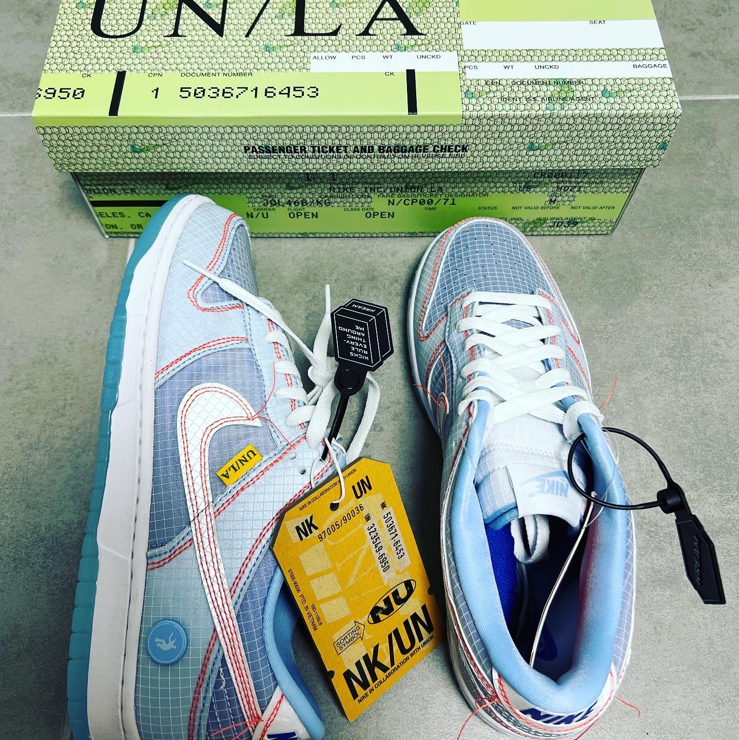 Nike x Union Dunk Low Passport Pack Argon 착용 스타일 - 2