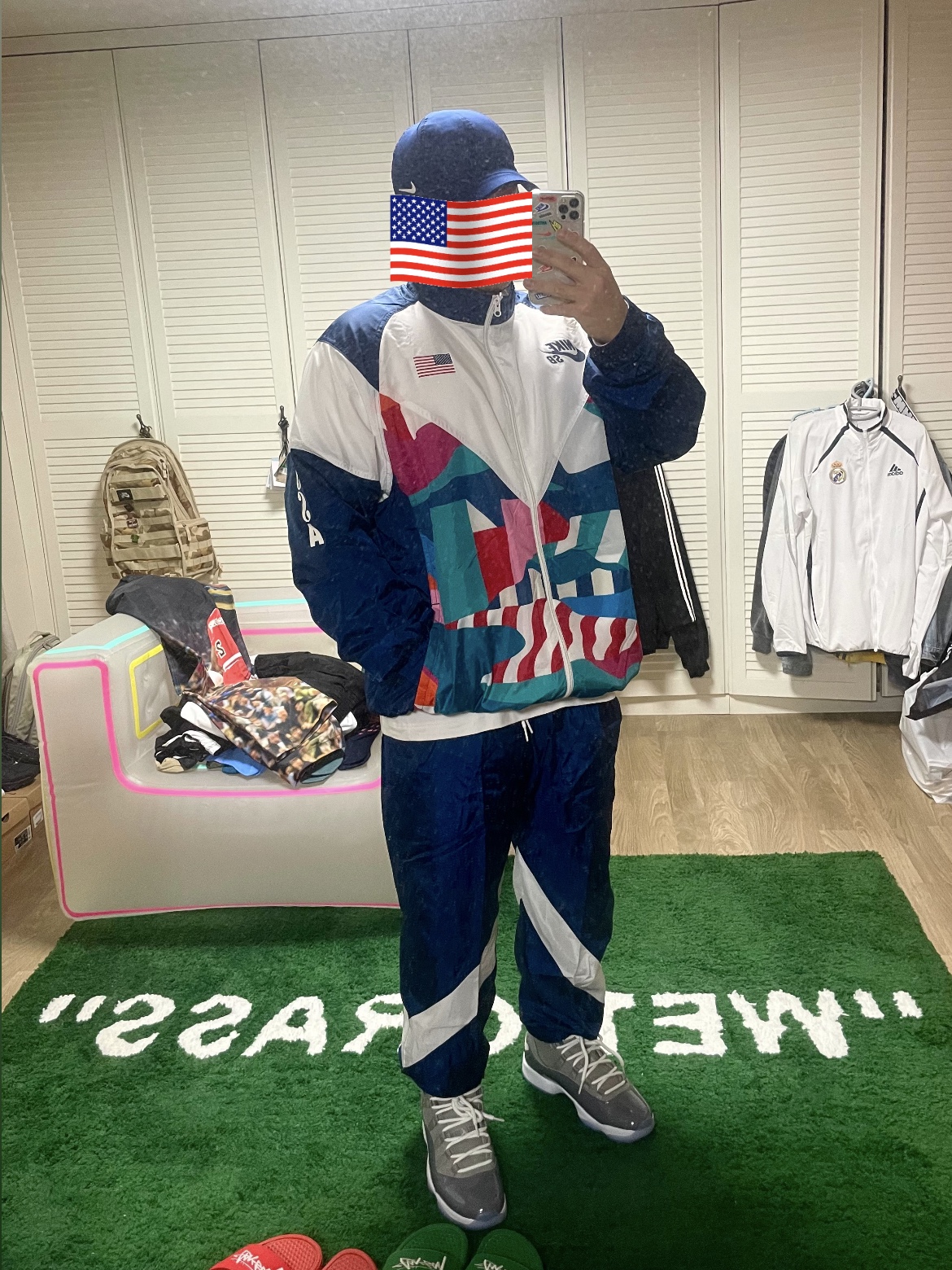 Nike x Parra SB Team USA Skate Track Suit Brave Blue - US/EU, Jordan 11 Retro Cool Grey 2021 착용 스타일 - 2