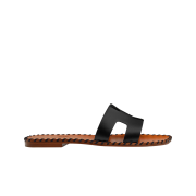 (W) Hermes Oran Sandal Braided Calfskin & Noir