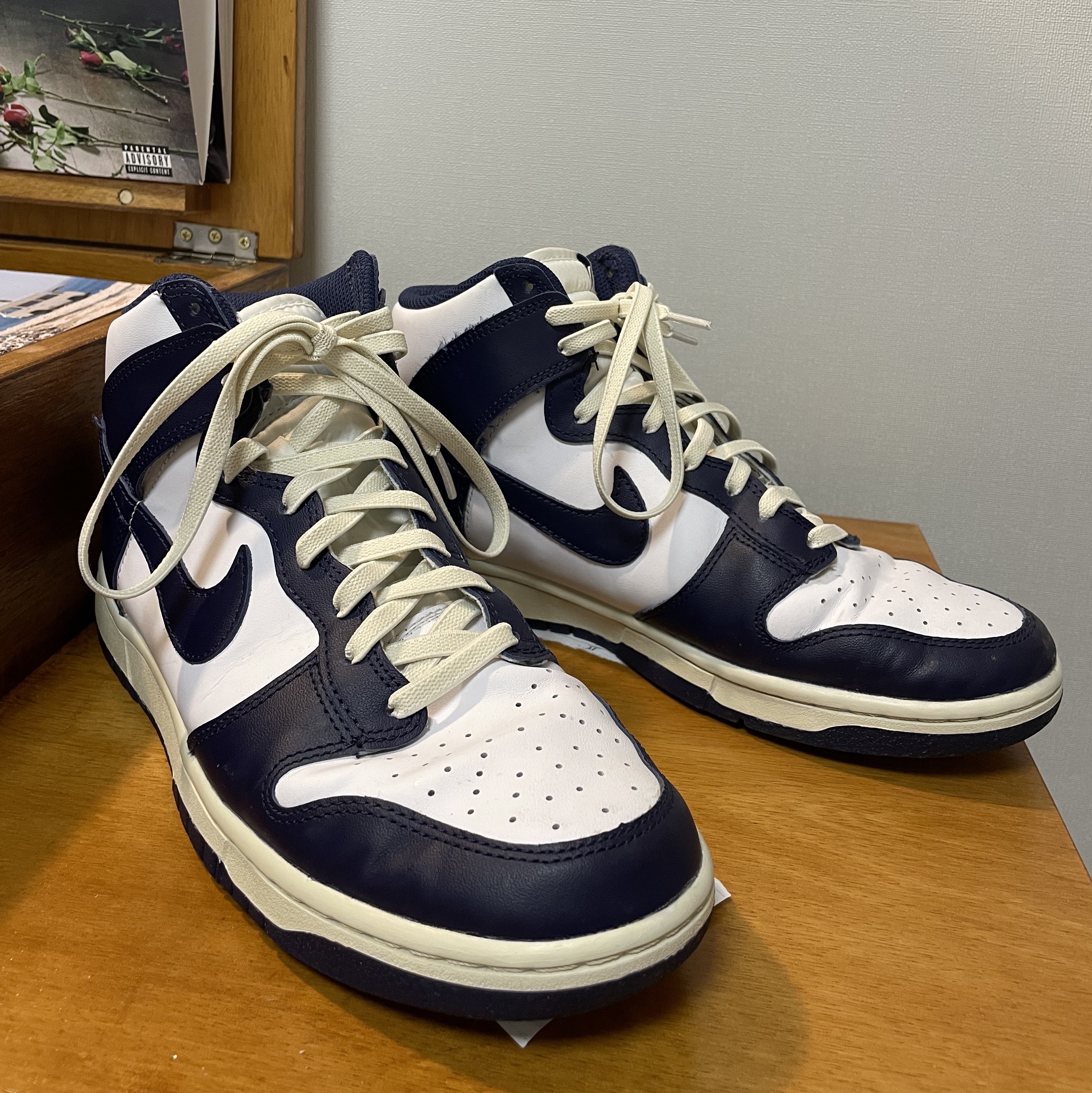 Nike Dunk High Retro Championship Navy 착용 스타일 - 2