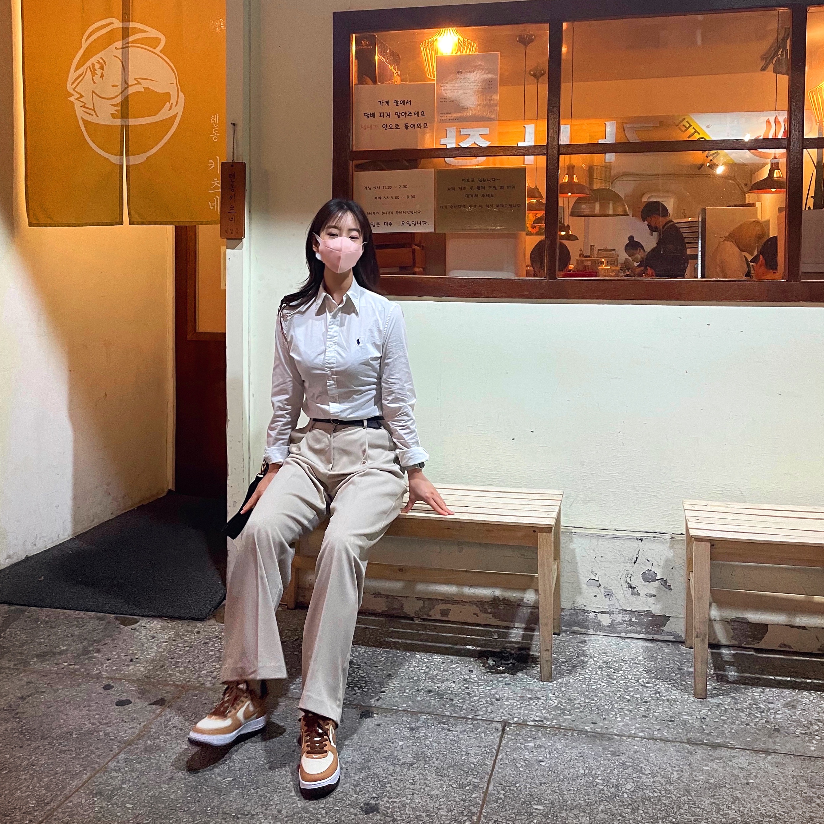 Nike Air Force 1 Low QS Acorn 2021, [30% 적립] Polo Ralph Lauren Classic Fit Garment Dyed Oxford Shirt White 착용 스타일
