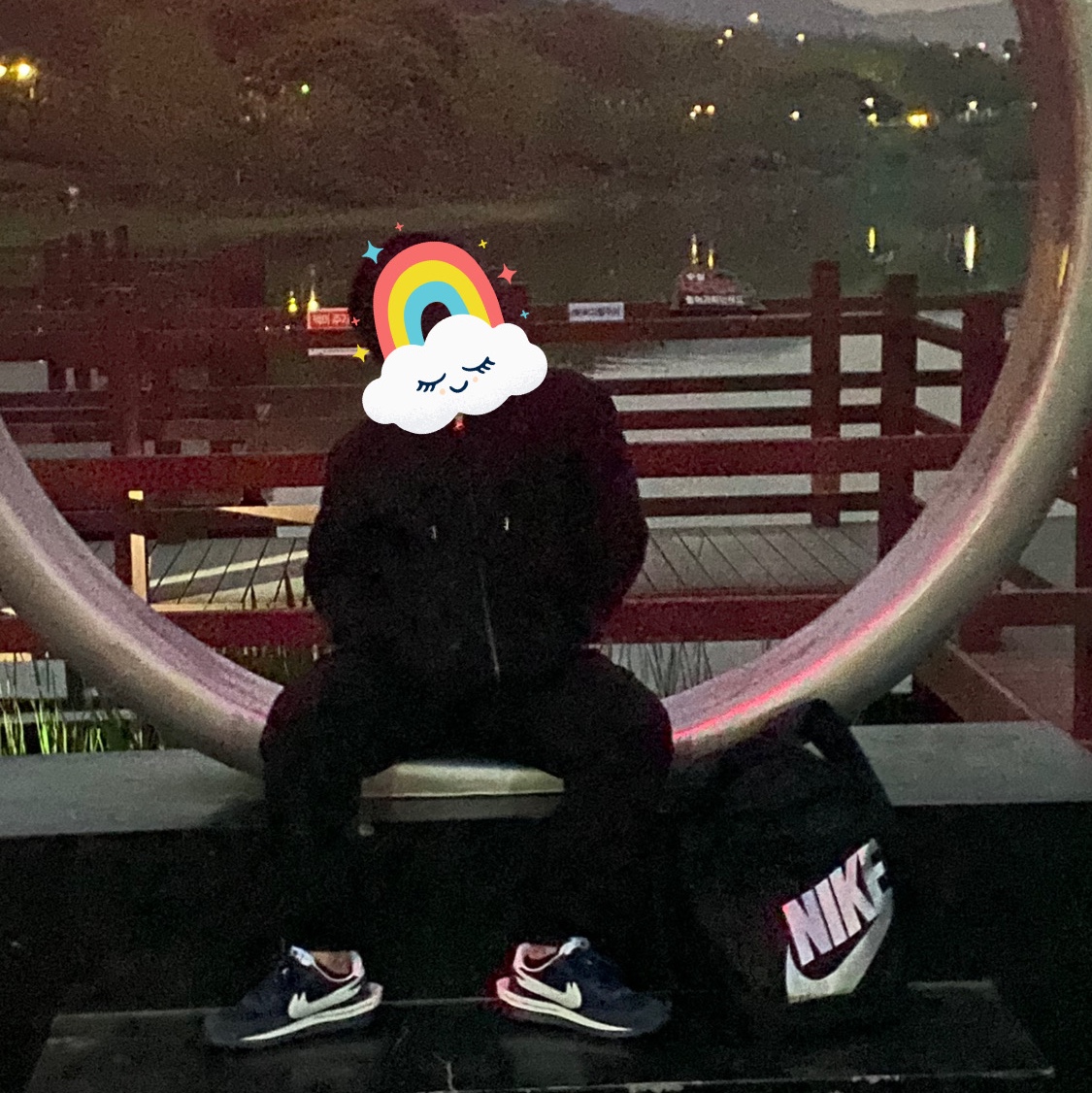 Nike x Sacai x Fragment LDWaffle Blackened Blue 착용 스타일 - 1