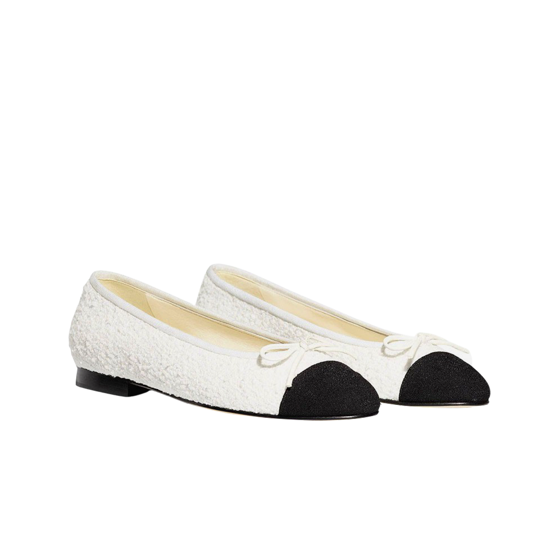(W) 샤넬 발레리나 플랫 트위드 & 화이트 블랙((W) Chanel Ballerina Flat Tweed & White Black) - 2