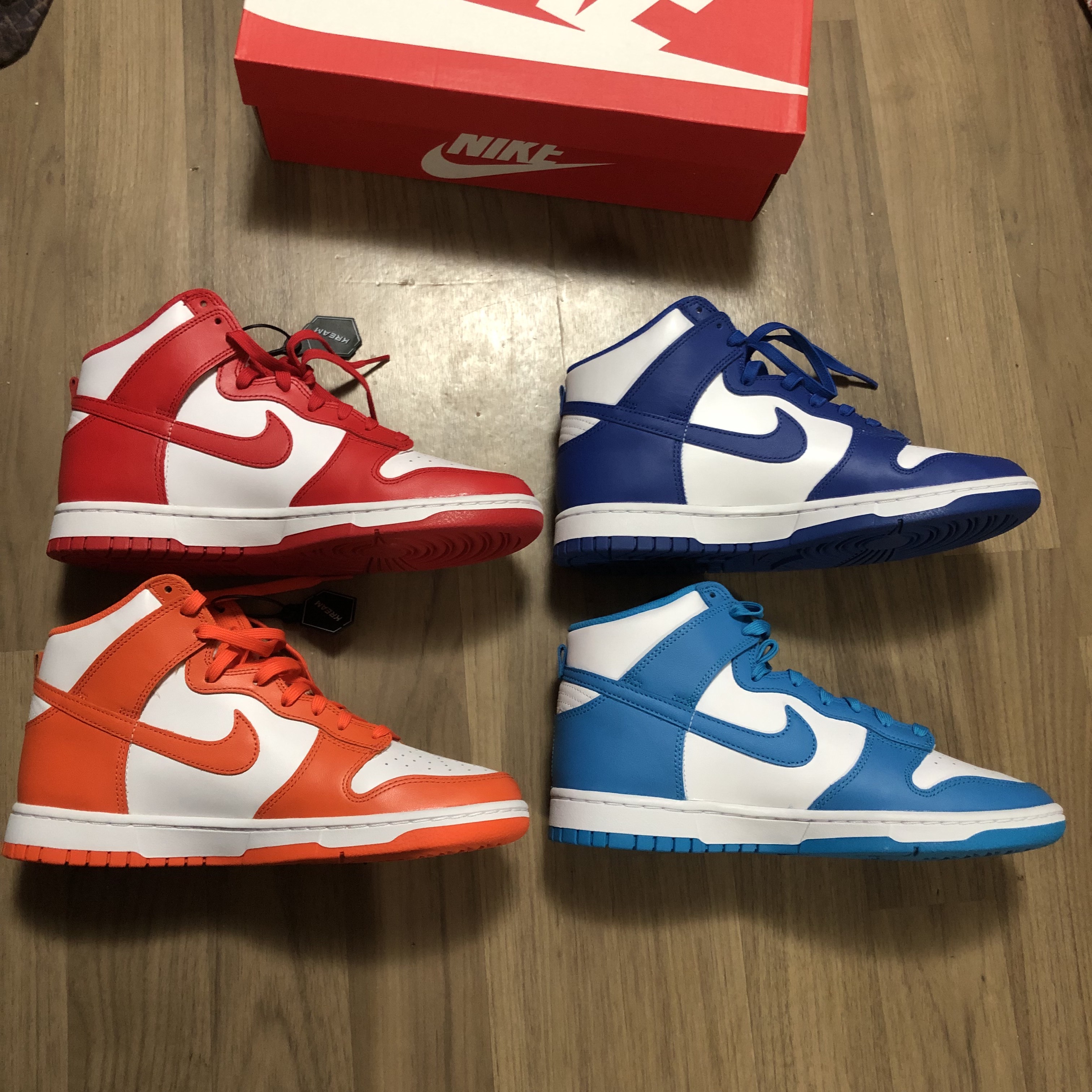Nike Dunk High Retro Championship Blue, Nike Dunk High Retro Championship White and Red 착용 스타일 - 1