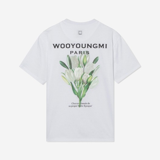 Wooyoungmi Flower Print Back Logo T-Shirt White - 22SS