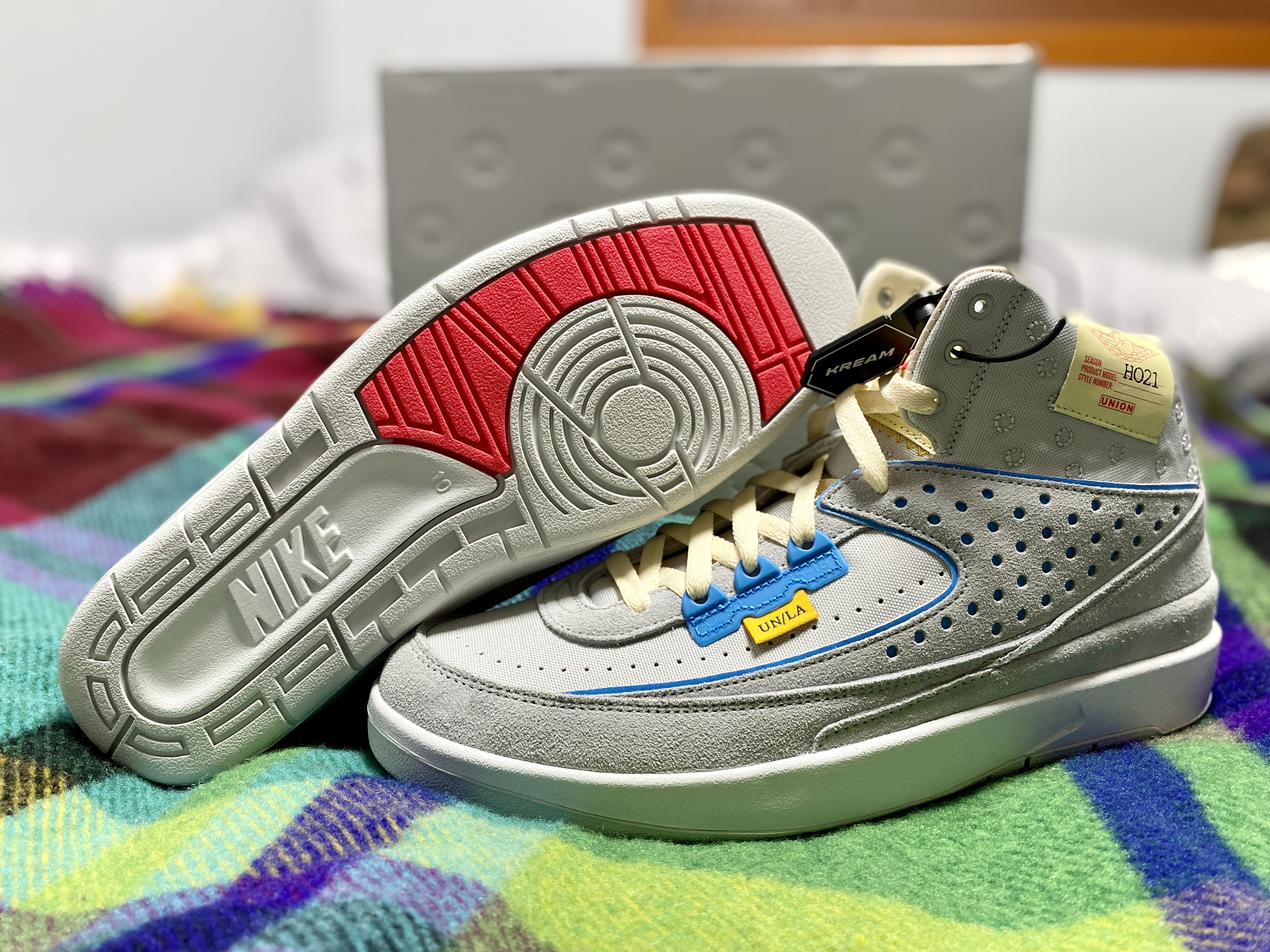 Jordan 2 x Union Retro SP Grey Fog 착용 스타일 - 5