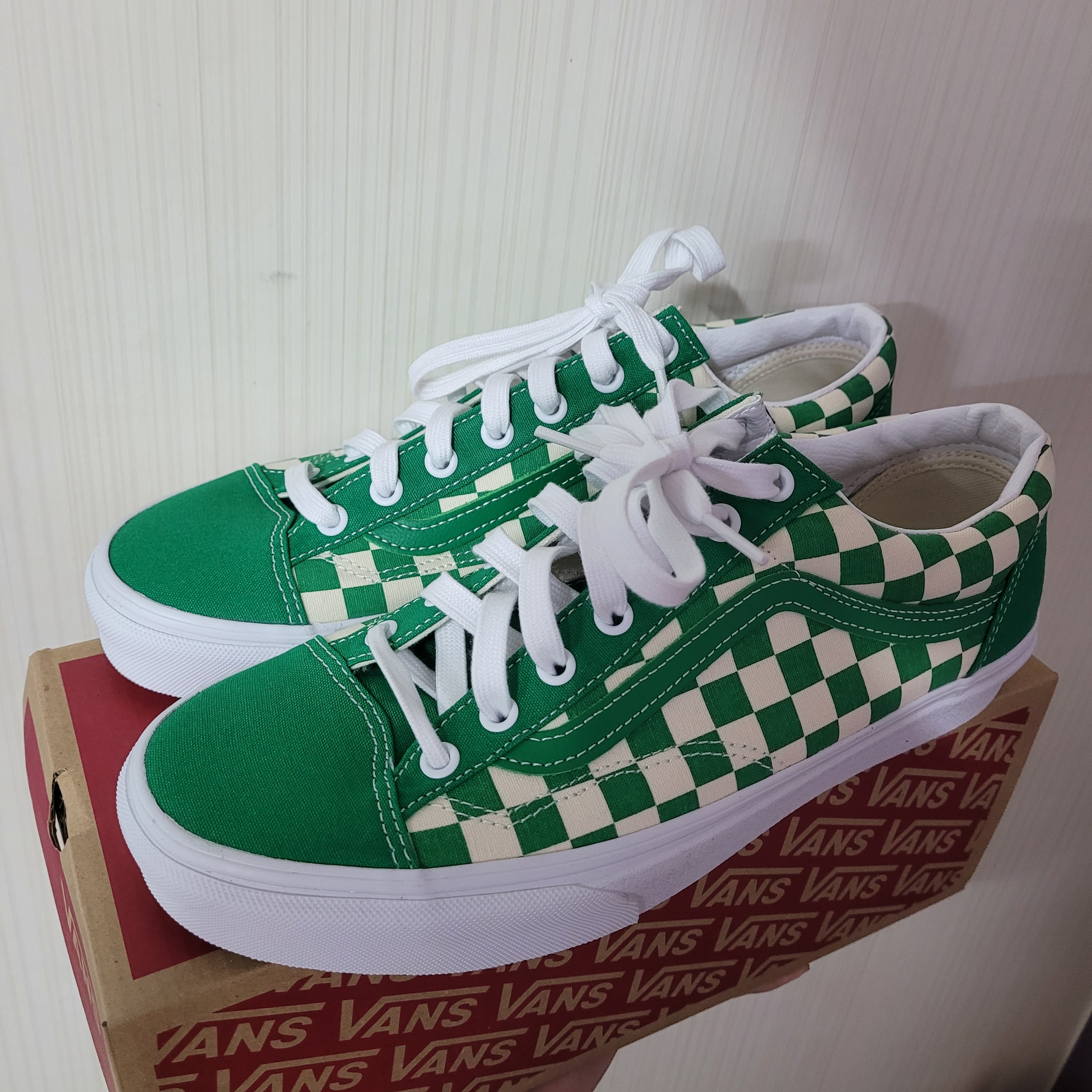 Vans Style 36 Checkerboard Jolly Green 착용 스타일 - 1