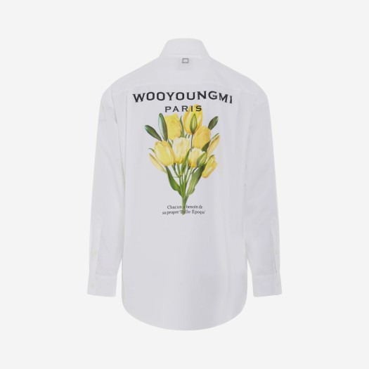 Wooyoungmi Flower Print Back Logo Shirt White - 22SS