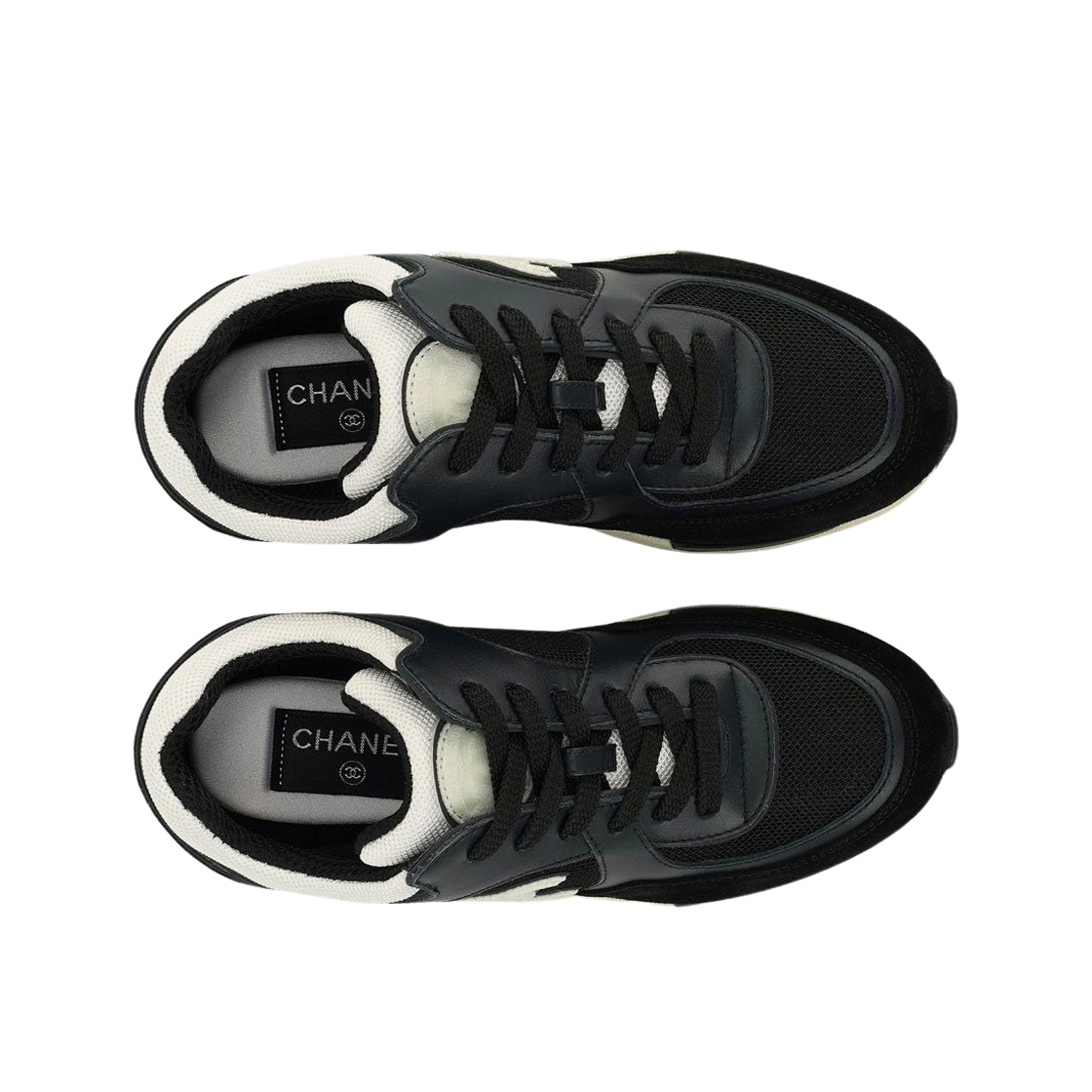 (W) 샤넬 스니커즈 메쉬 스웨이드 카프스킨 & 네이비 블랙((W) Chanel Sneakers Mesh Suede Calfskin & Navy Black) - 3
