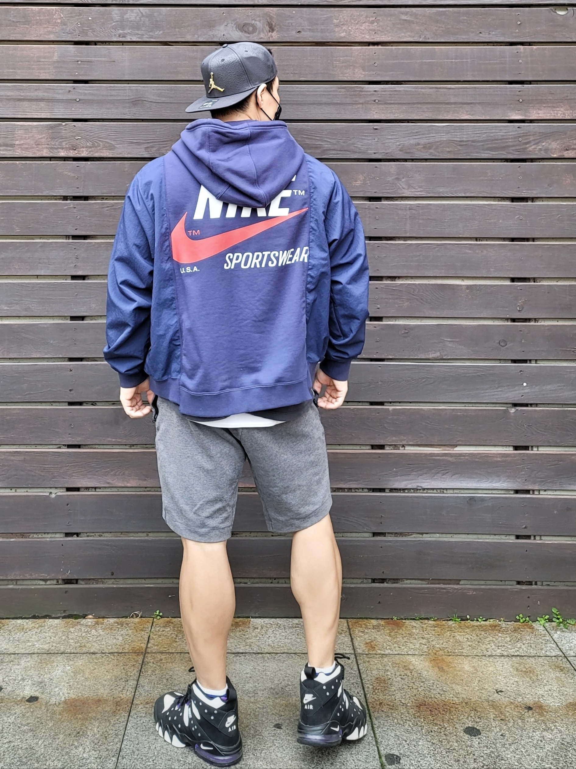 Nike NSW Hoodie BRS Midnight Navy, Nike Air Max 2 CB 94 Black Purple 2015 착용 스타일 - 1