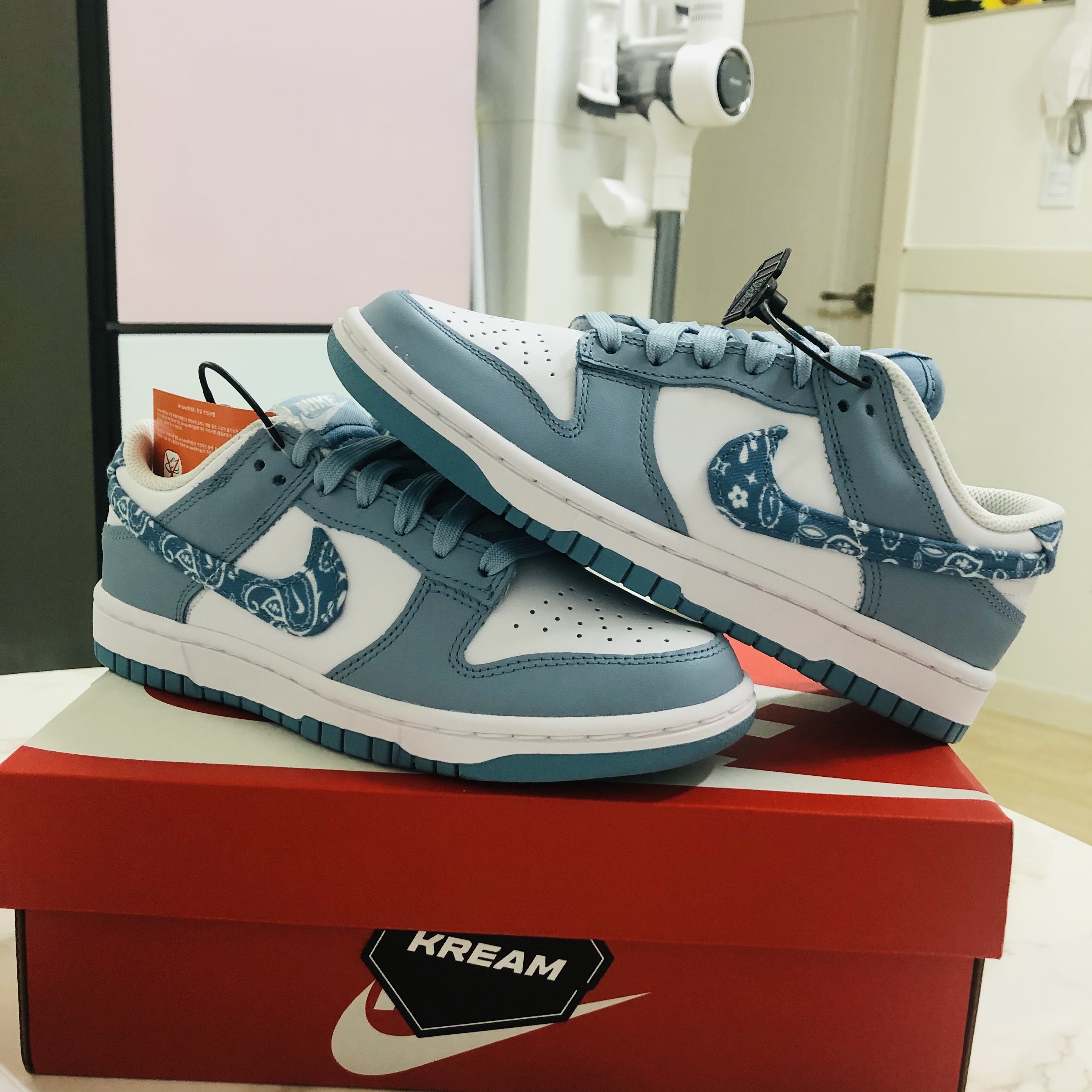 (W) Nike Dunk Low Essential Blue Paisley 착용 스타일
