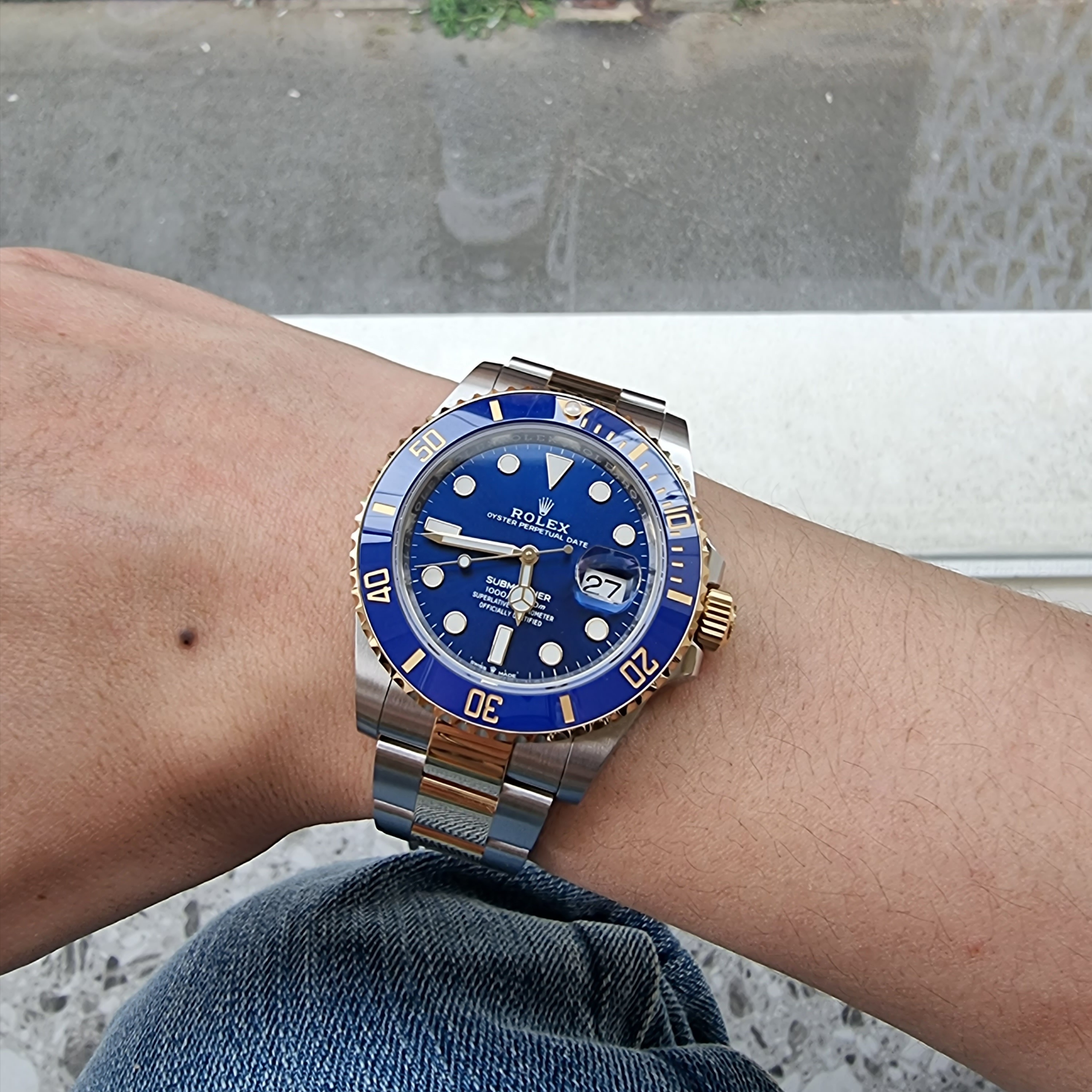 Rolex Submariner Date 41mm 126610LN Black Oyster, Peaceminusone Daisy Bracelet #1 Silver 착용 스타일 - 3