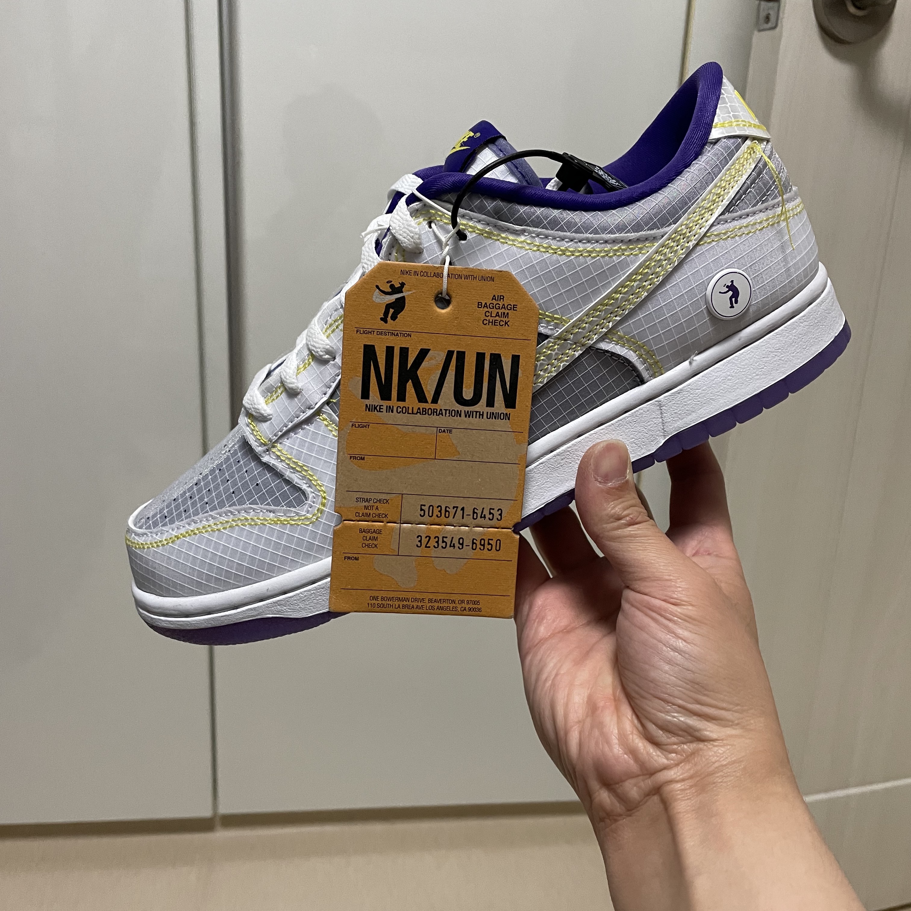 Nike x Union Dunk Low Passport Pack Court Purple White 착용 스타일 - 2