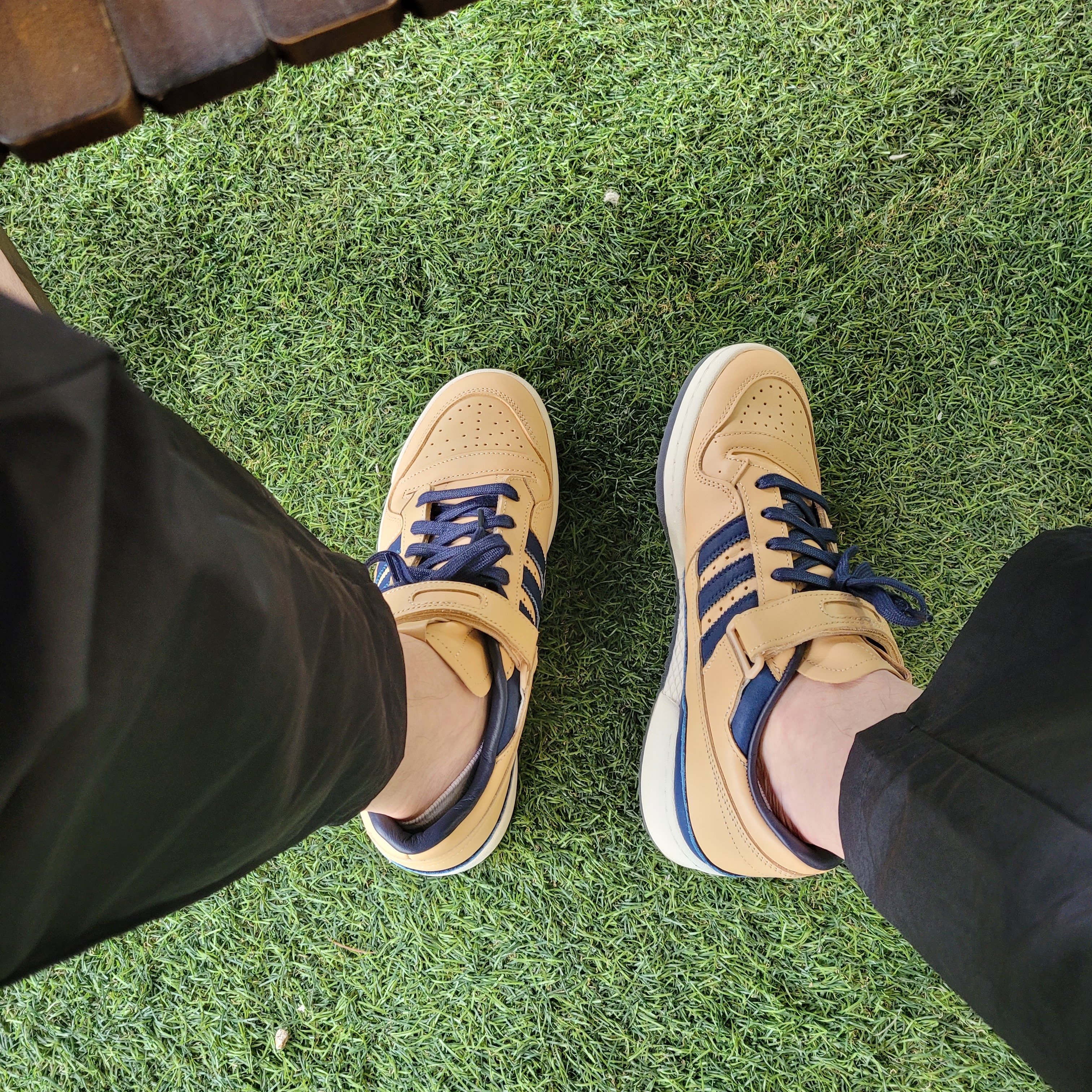 Adidas Forum 84 Low Beige 착용 스타일 - 1