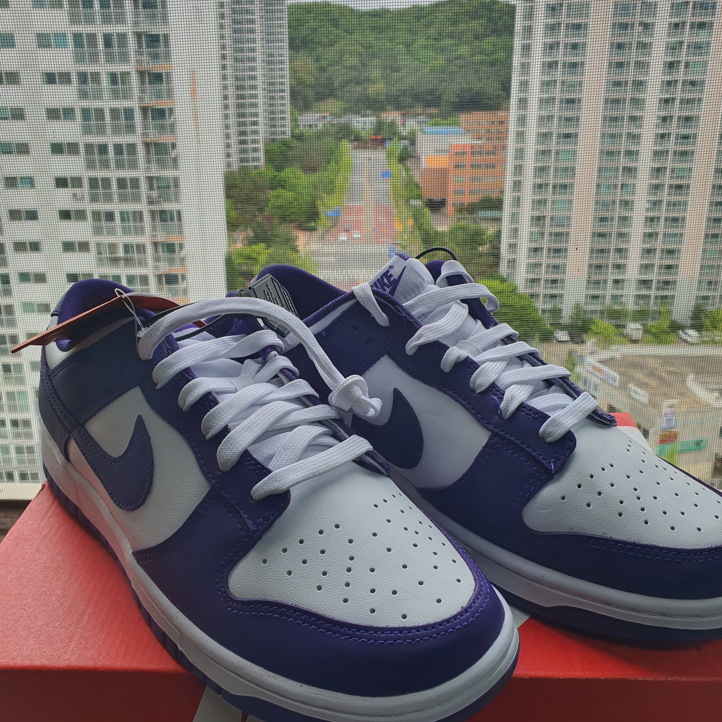 Nike Dunk Low Retro Championship Court Purple 착용 스타일