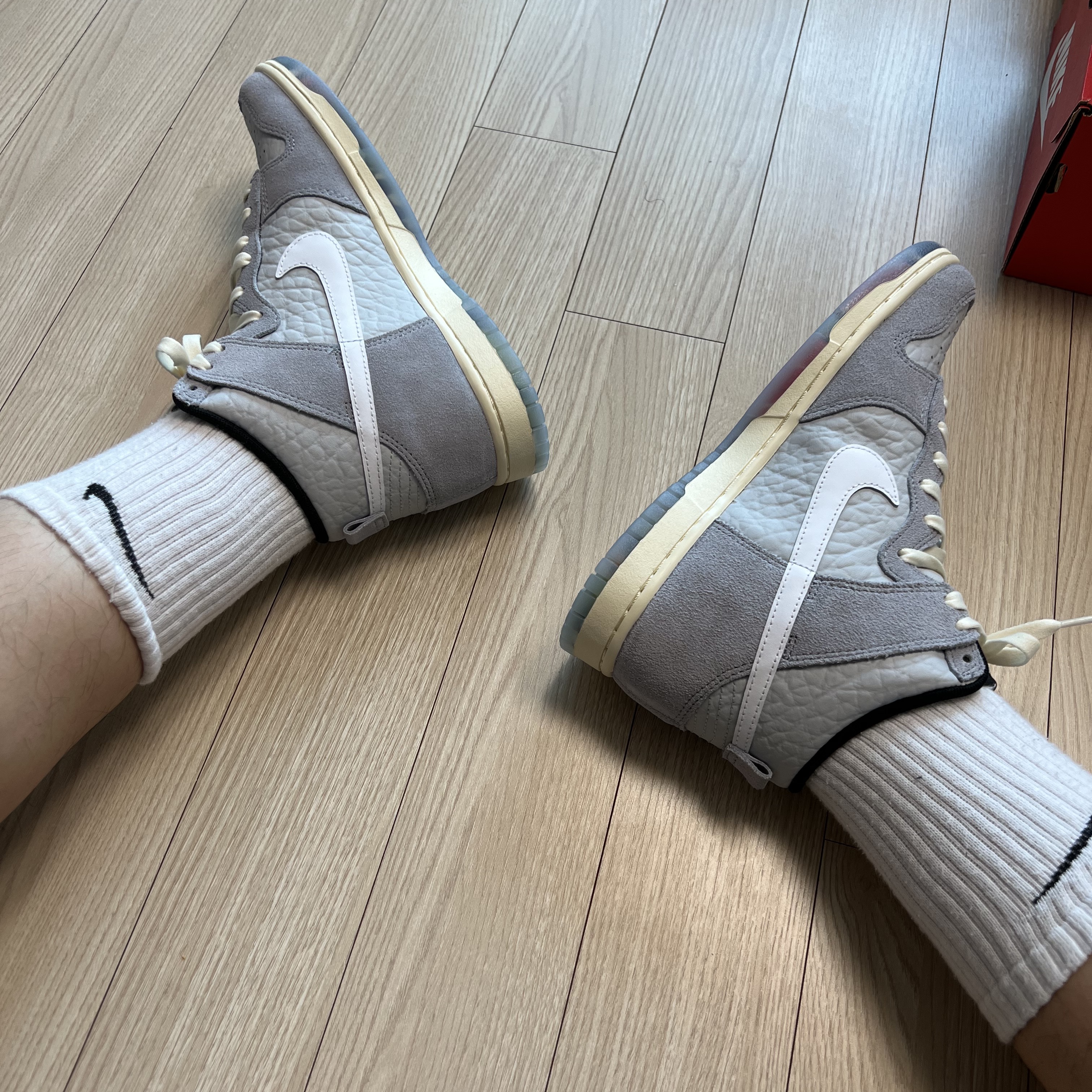 Nike Dunk High PRM Culture Day, Jordan x Travis Scott x Fragment Shorts Black (DJ0617-010) 착용 스타일 - 2