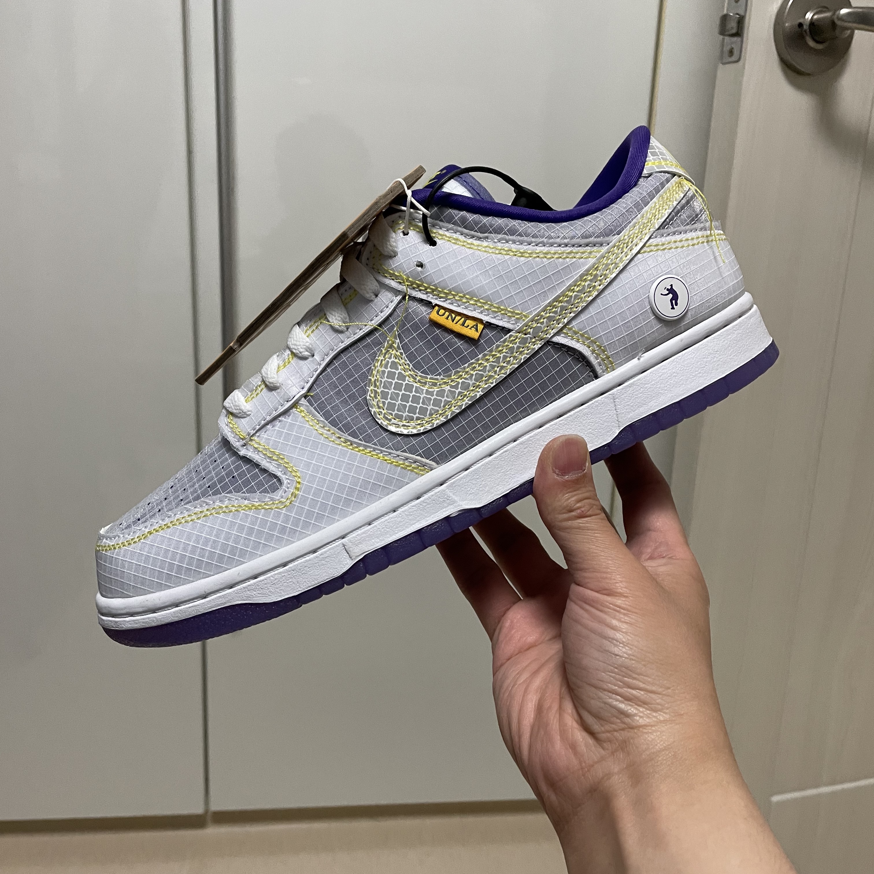 Nike x Union Dunk Low Passport Pack Court Purple White 착용 스타일 - 1