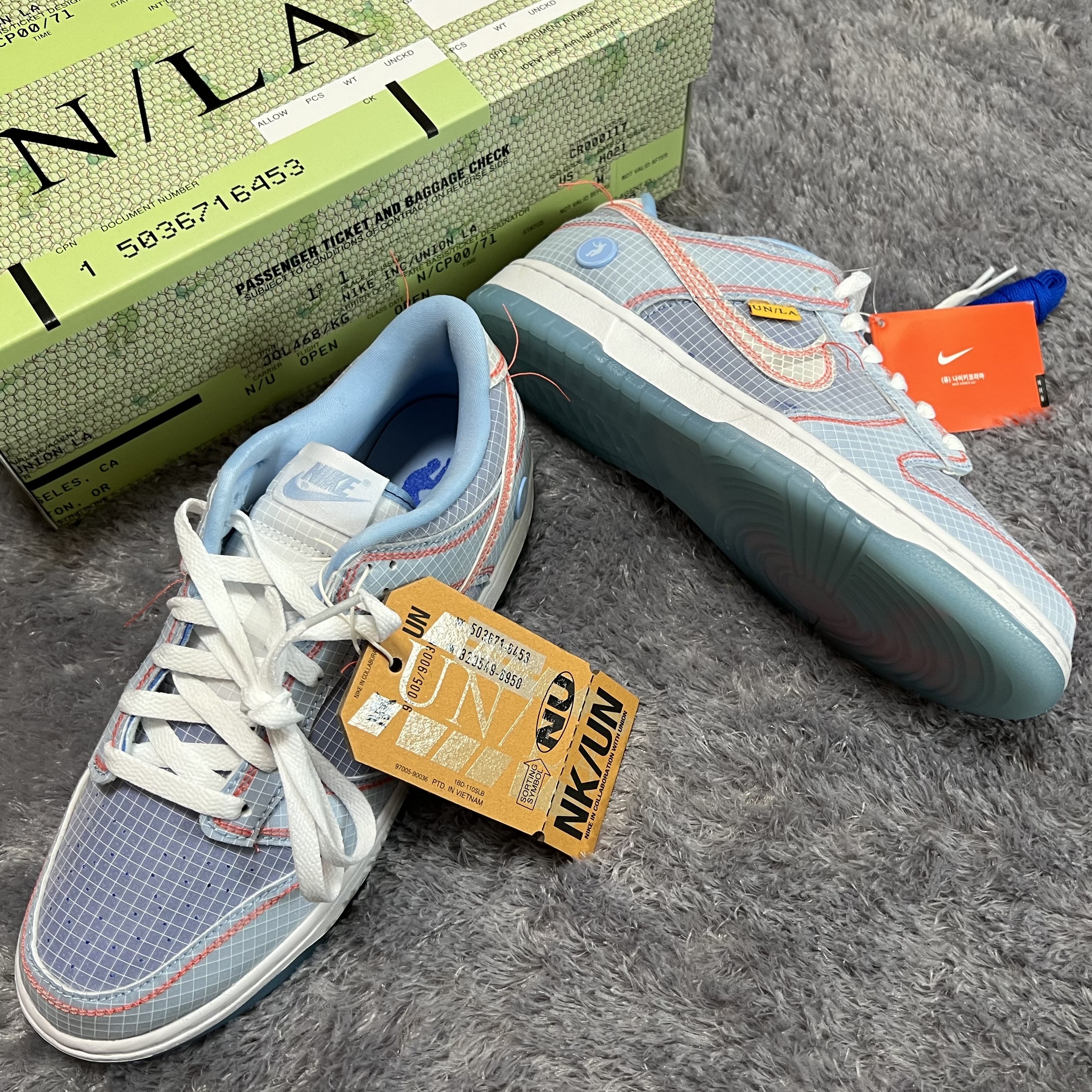 Nike x Union Dunk Low Passport Pack Argon 착용 스타일