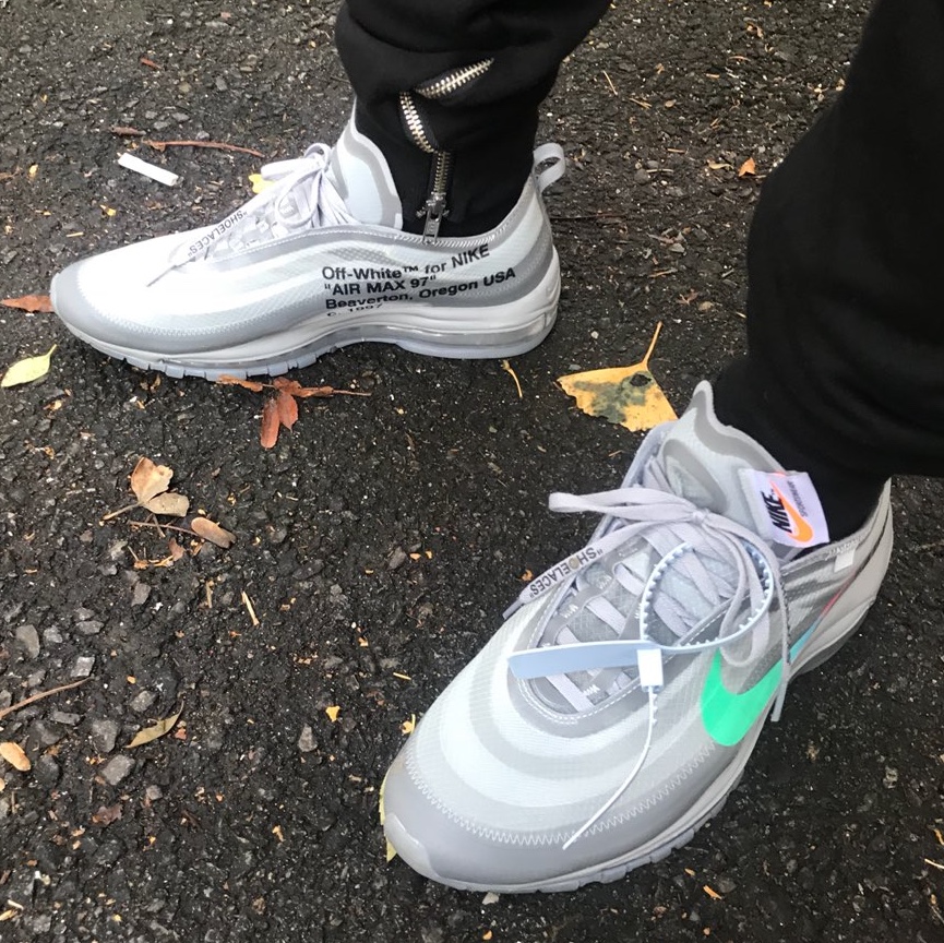 Nike x Off-White Air Max 97 Menta 착용 스타일