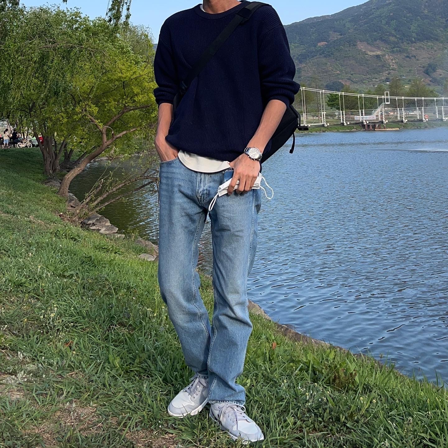 Jordan 1 Low Golf Wolf Grey 착용 스타일 - 2