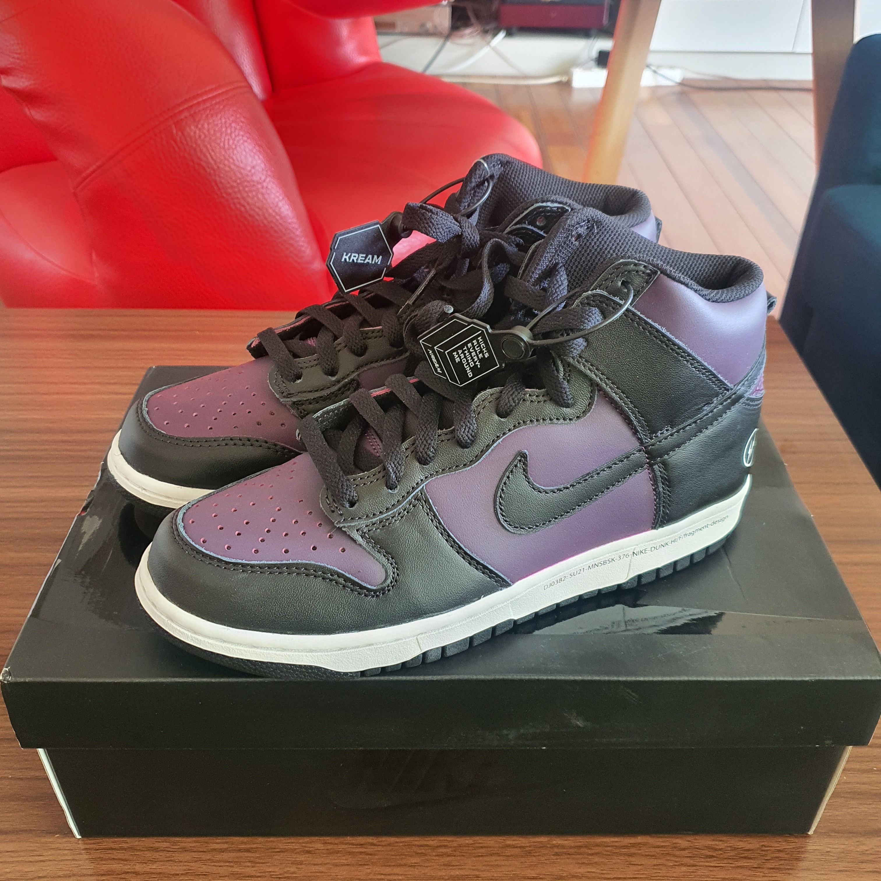 Nike x Fragment Dunk High Black 착용 스타일