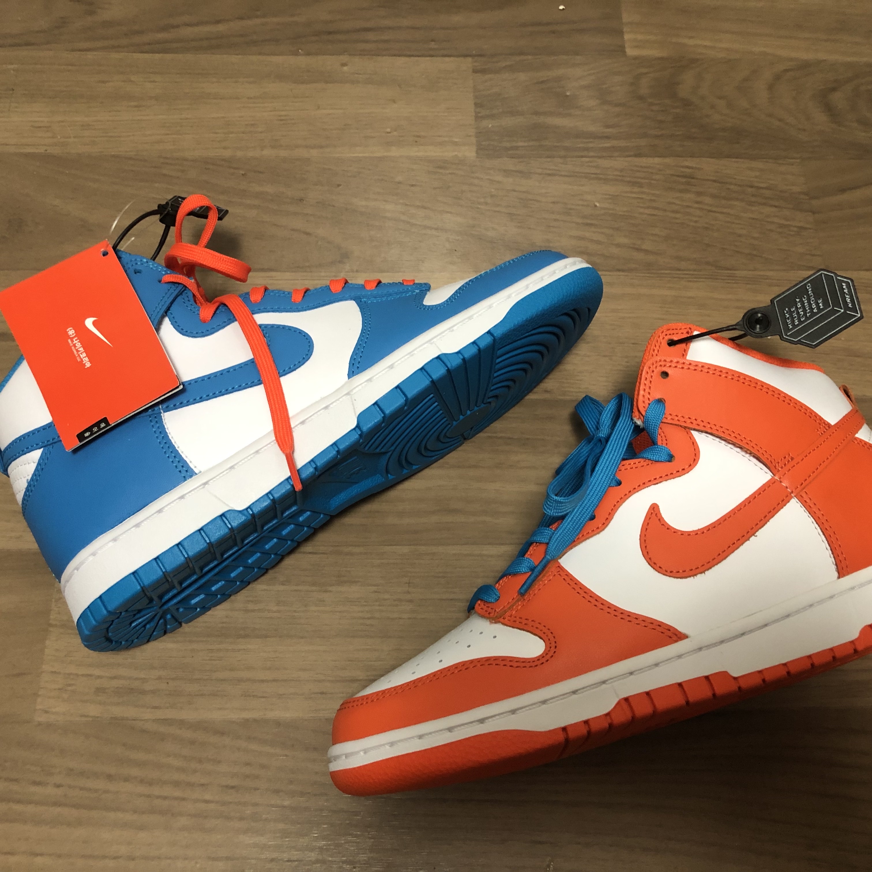 Nike Dunk High Retro Championship Blue, Nike Dunk High Retro Orange Blaze 착용 스타일 - 3