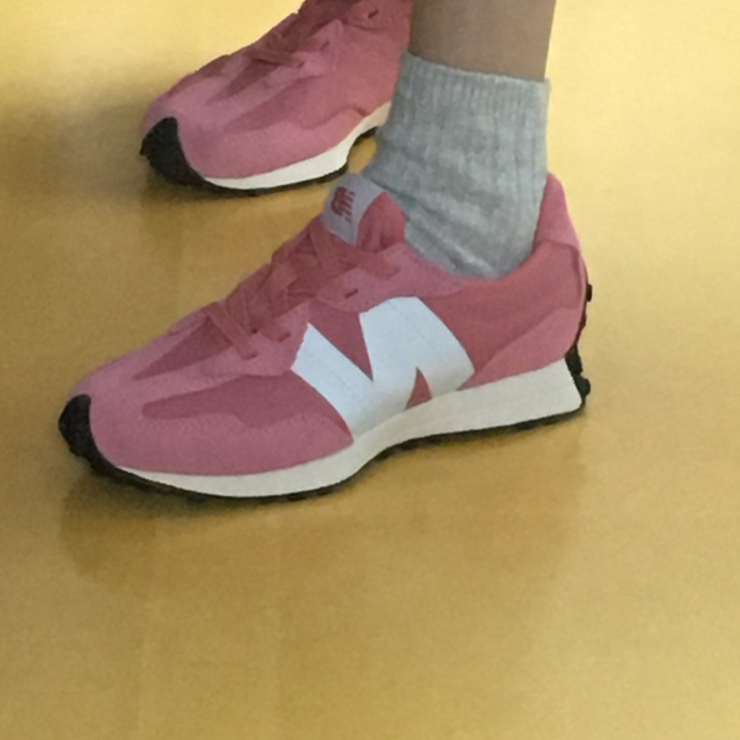 (PS) New Balance 327 Pink - W Wide 착용 스타일 - 3