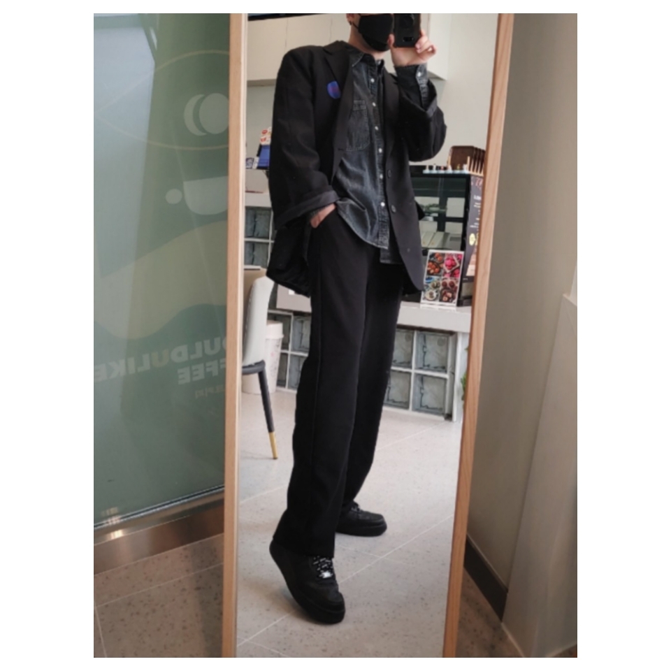 Nike Air Force 1 '07 Low Triple Black, Nike x Supreme Air Force 1 Low Black 착용 스타일 - 2