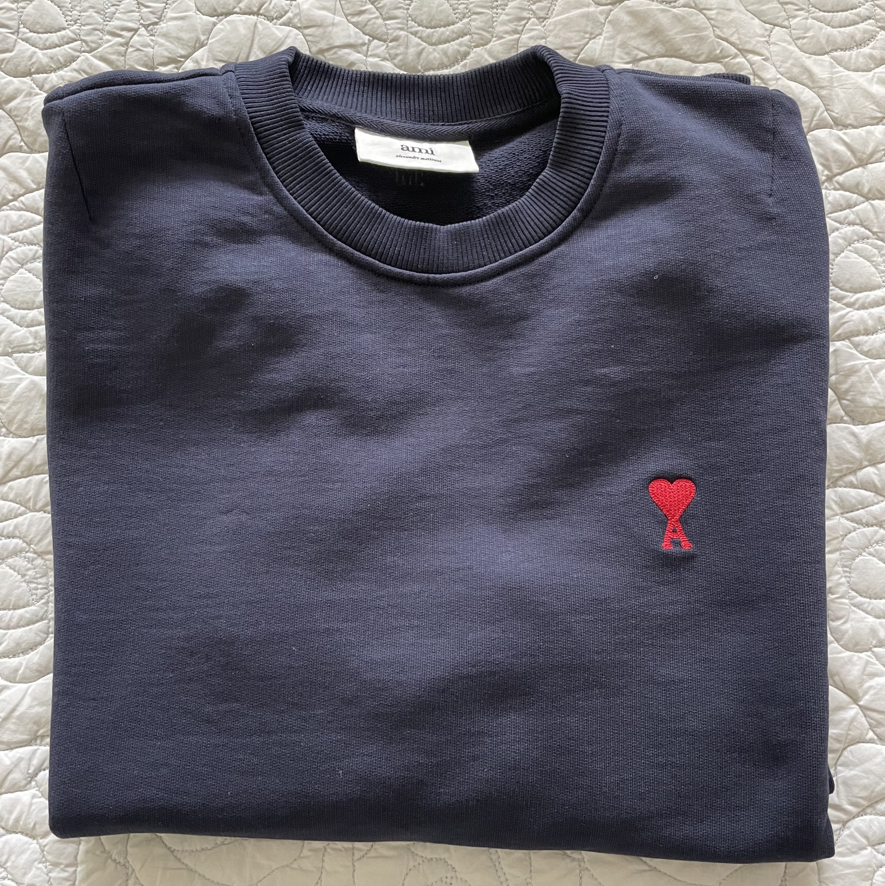 AMI de Coeur Sweatshirt Navy Marine - 21SS 착용 스타일