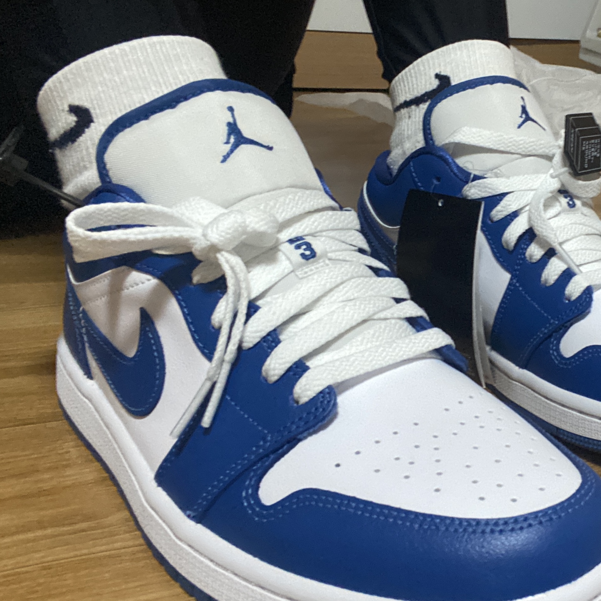 (W) Jordan 1 Low White Dark Marina Blue 착용 스타일