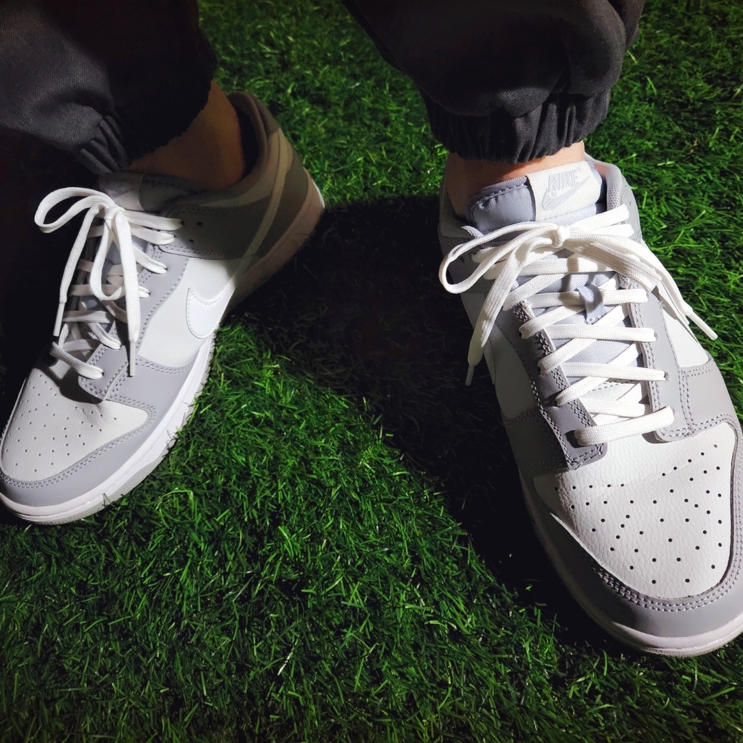 Nike Dunk Low Retro Wolf Grey 착용 스타일 - 4