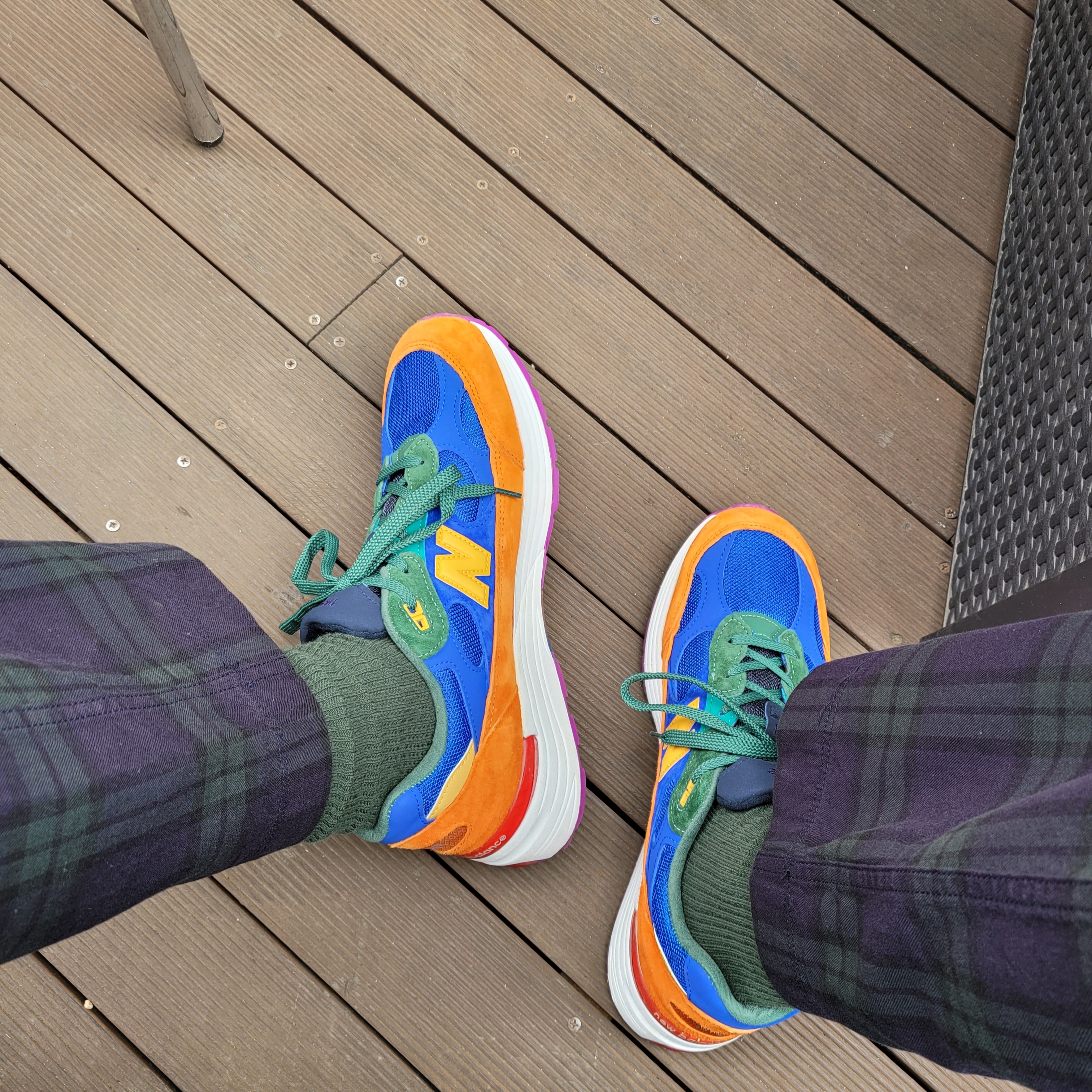 New Balance 992 Made in USA Multi-Color 착용 스타일 - 2