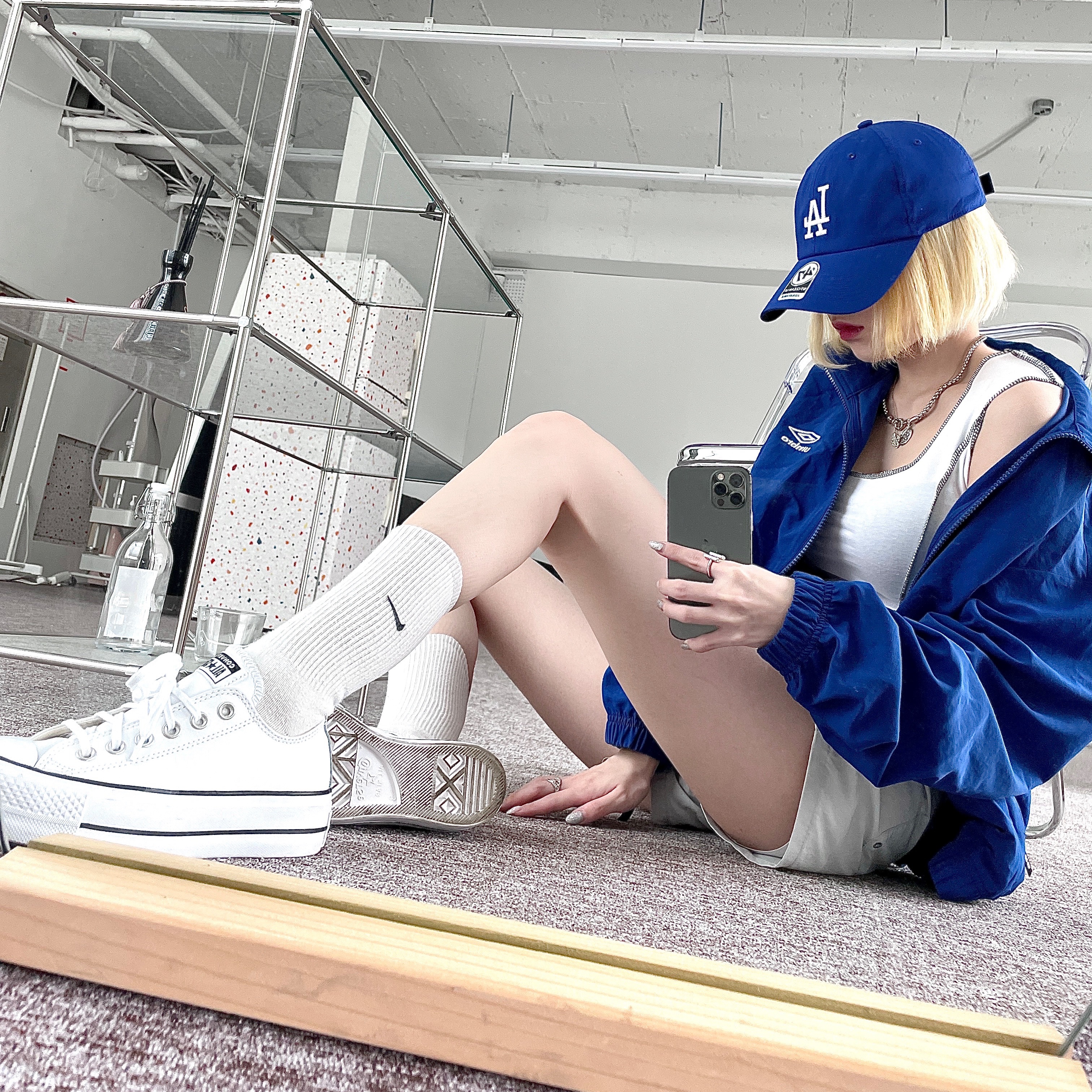 (W) Converse Chuck Taylor All Star Lift Ox White Black 착용 스타일 - 2