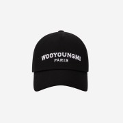 Wooyoungmi White Embroidered Logo Ball Cap Black