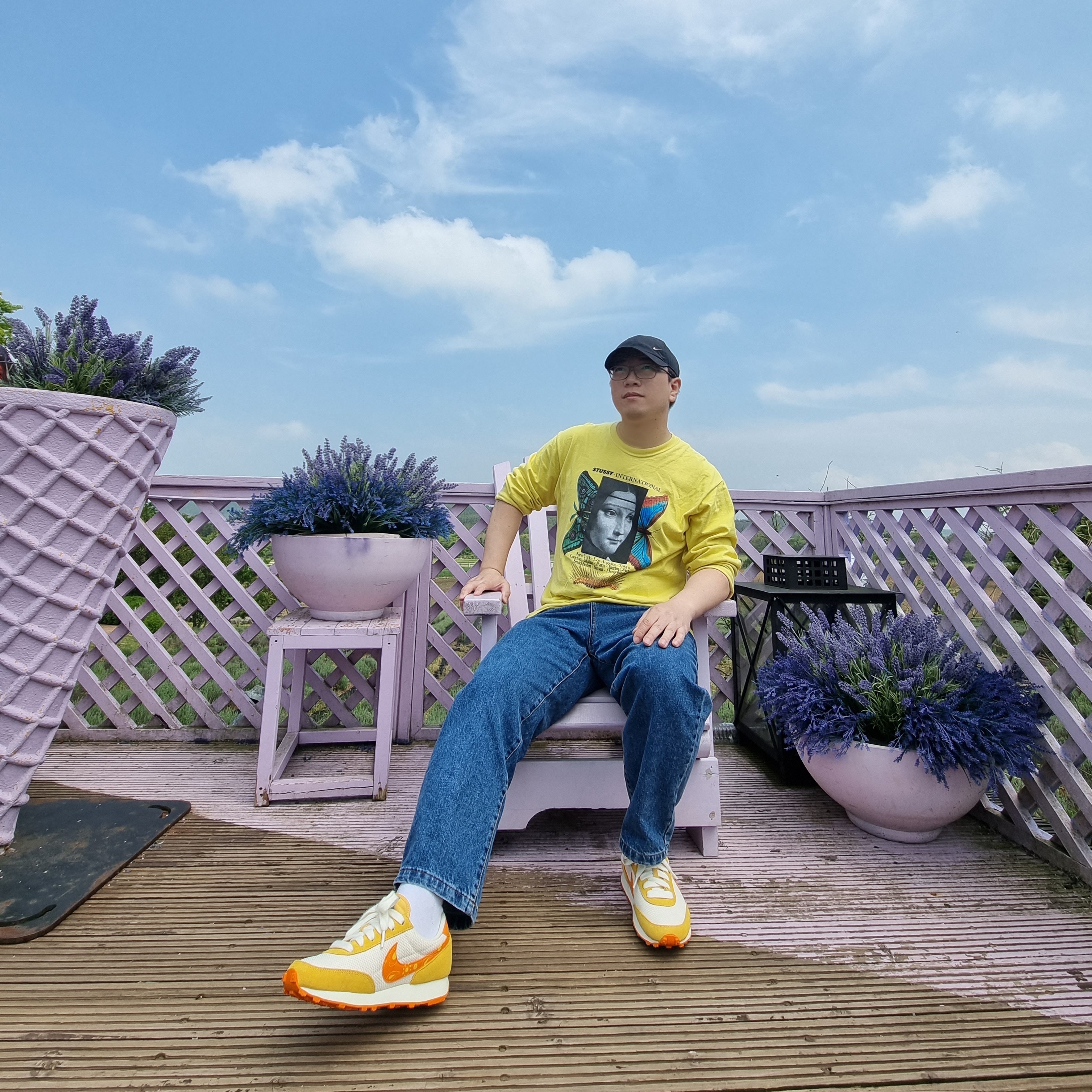 (W) Nike Daybreak Magma Orange 착용 스타일 - 2