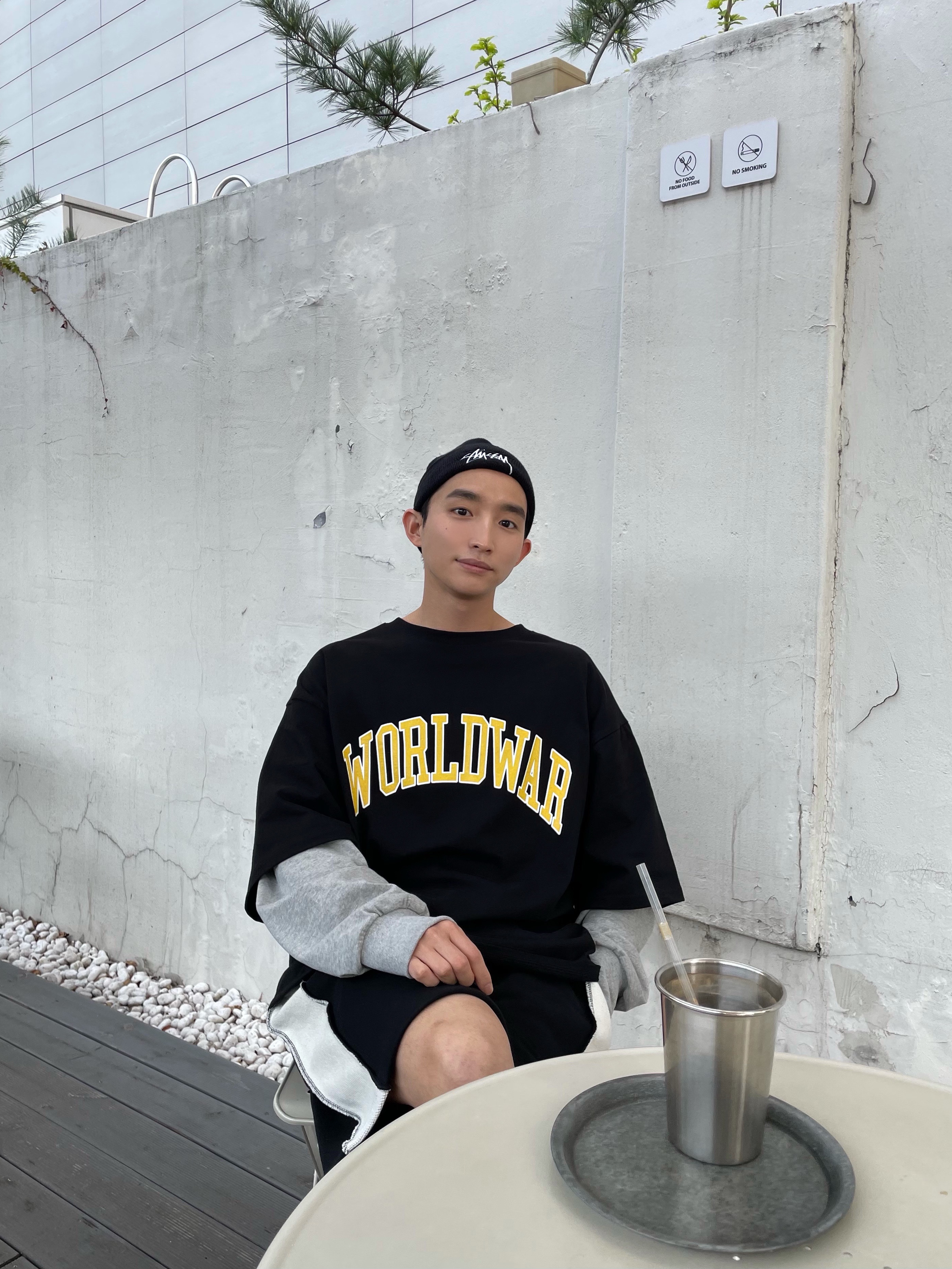 Stussy Stock Cuff Beanie Black, Jordan 1 Mid SE ASW Black 착용 스타일 - 4