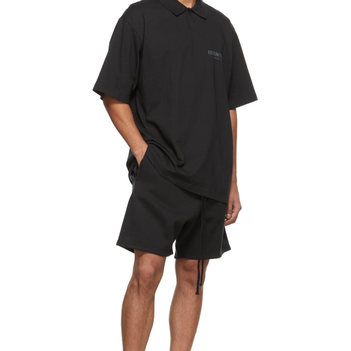 Essentials The Core Collection Short Sleeve Polo Black 착용 스타일 - 1