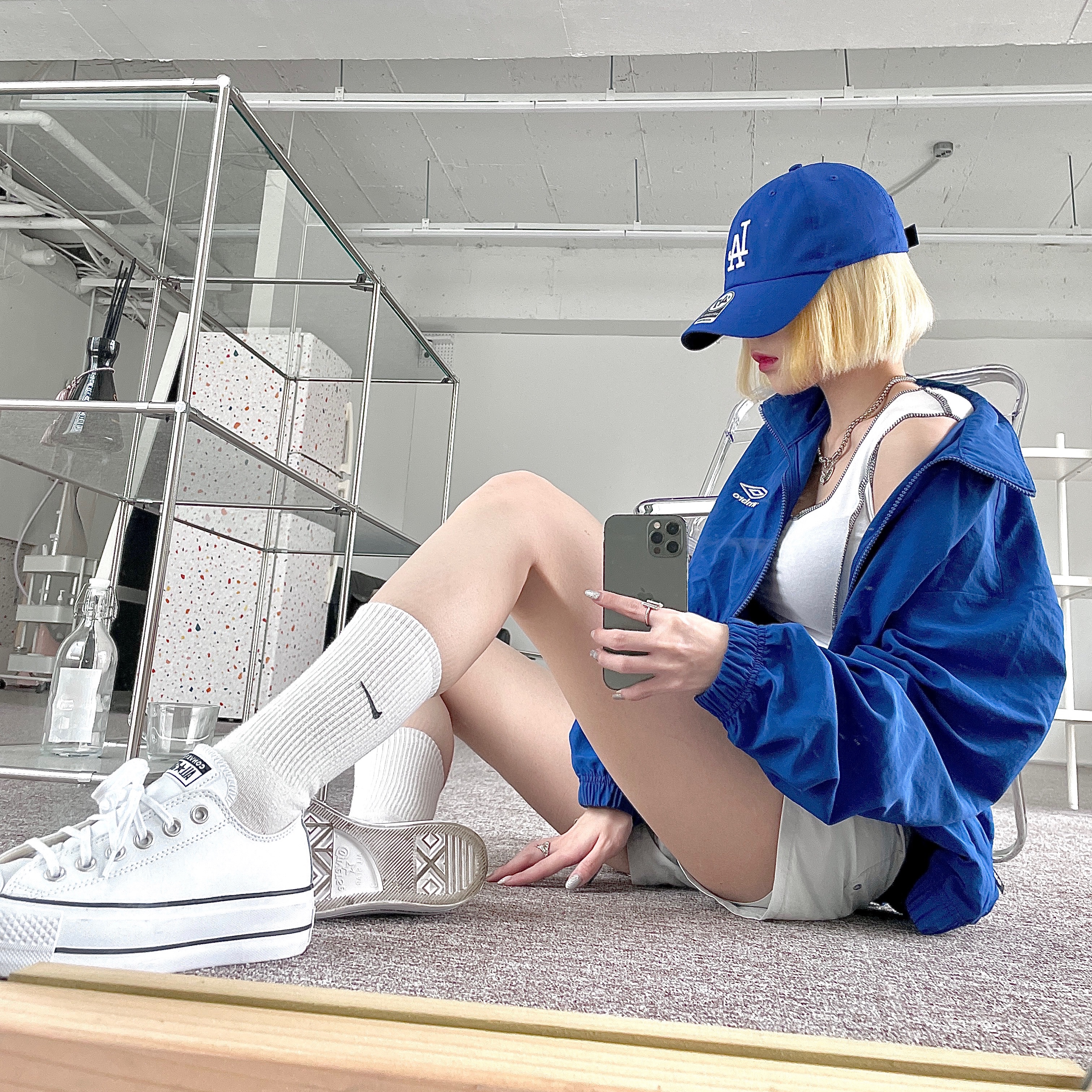 (W) Converse Chuck Taylor All Star Lift Ox White Black 착용 스타일 - 1