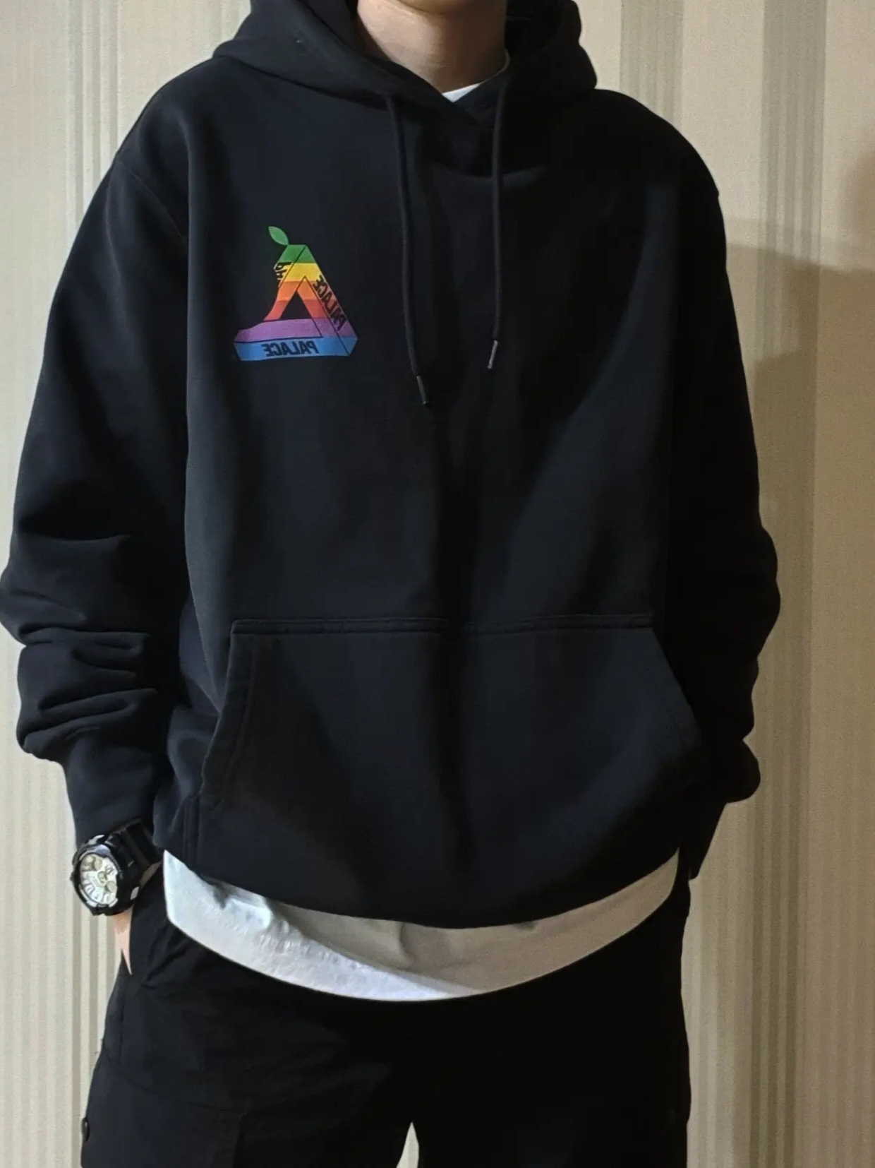 Palace Jobsworth Hood Black - 19SS 착용 스타일